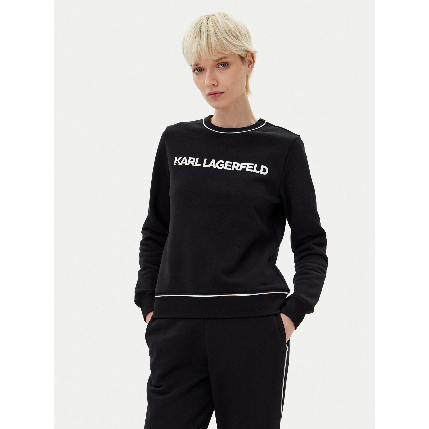 KARL LAGERFELD Bluza A2W20066 Czarny Regular Fit