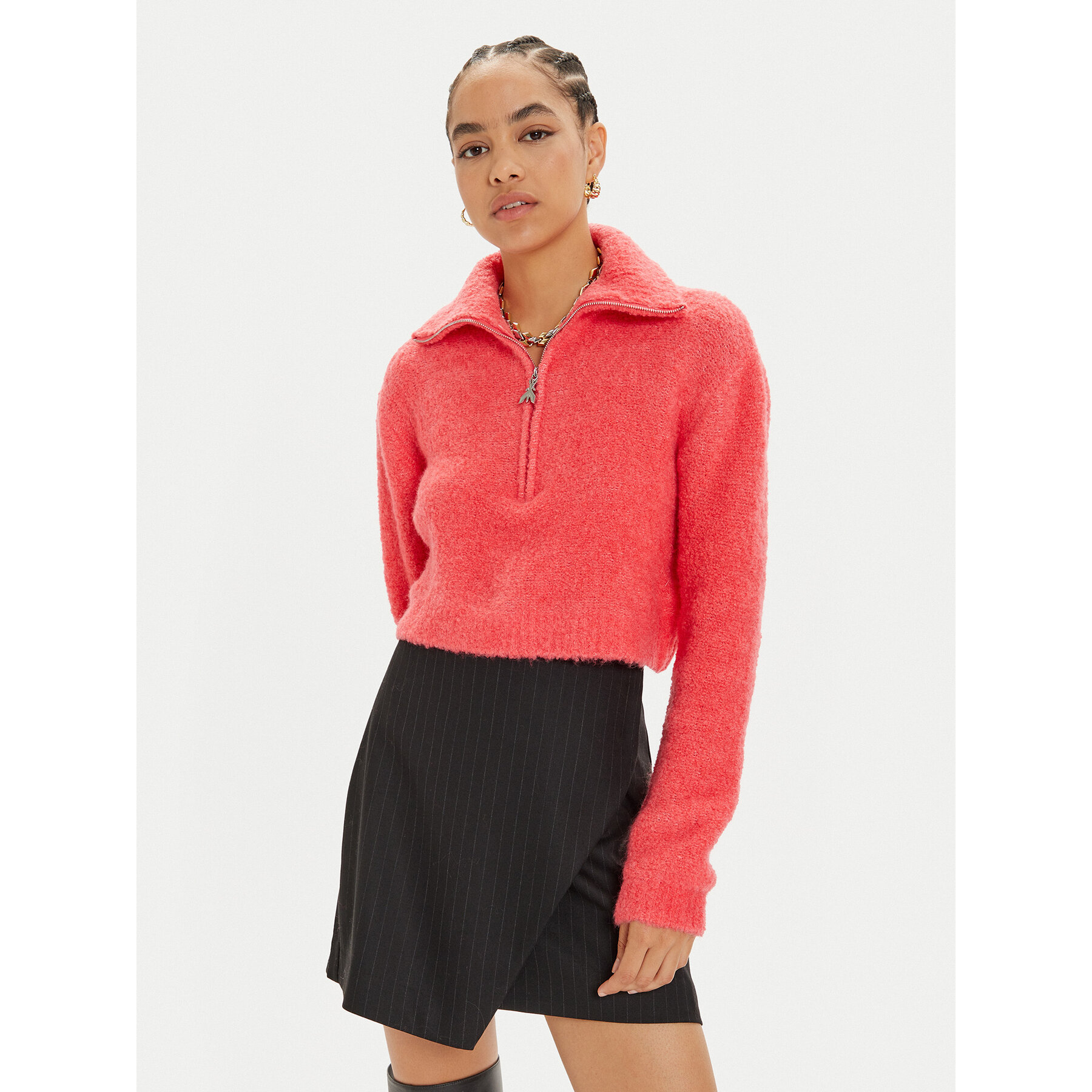 Patrizia Pepe Golf 2K0298 K222 Koralowy Relaxed Fit