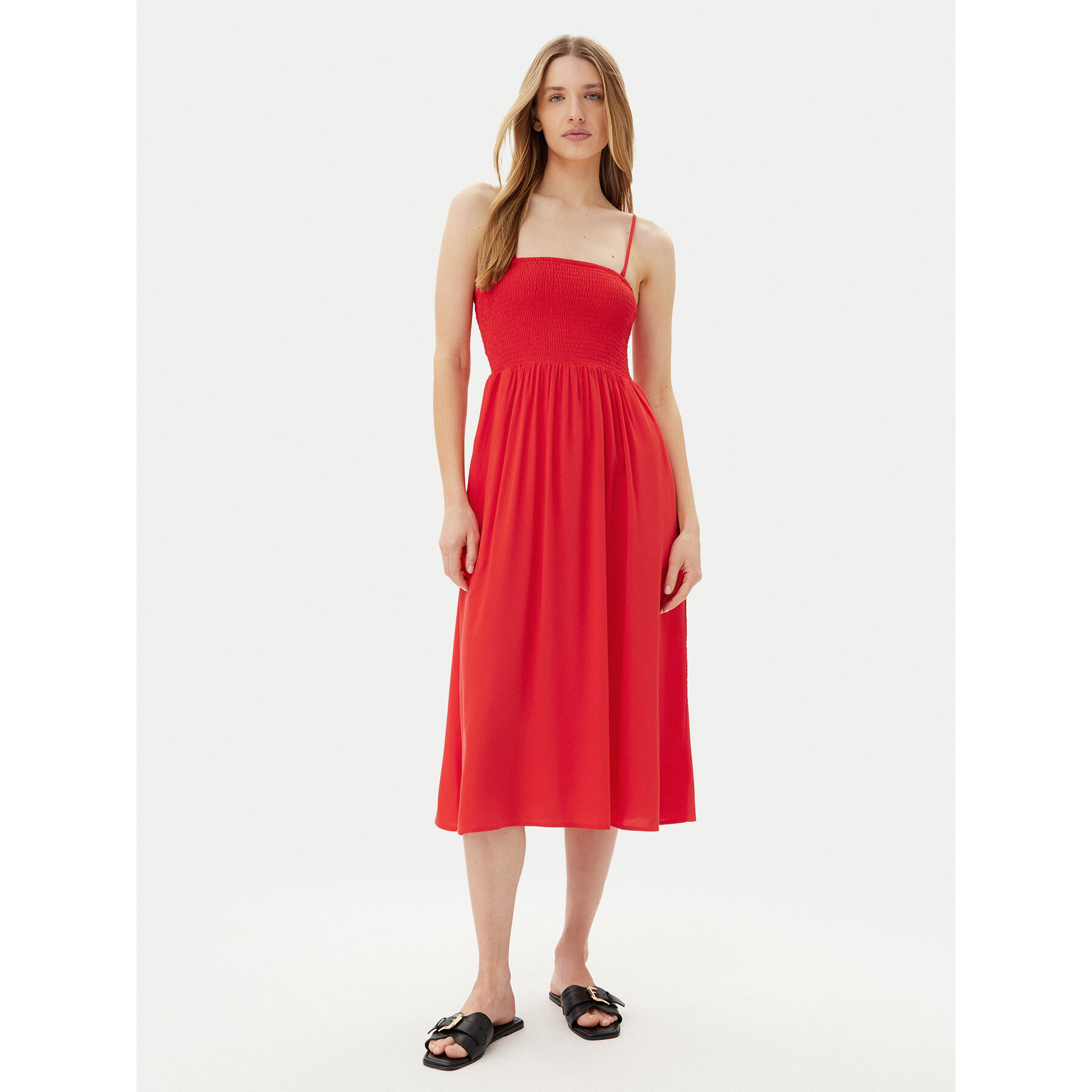 Vero Moda Sukienka letnia Easy 10328766 Czerwony Regular Fit