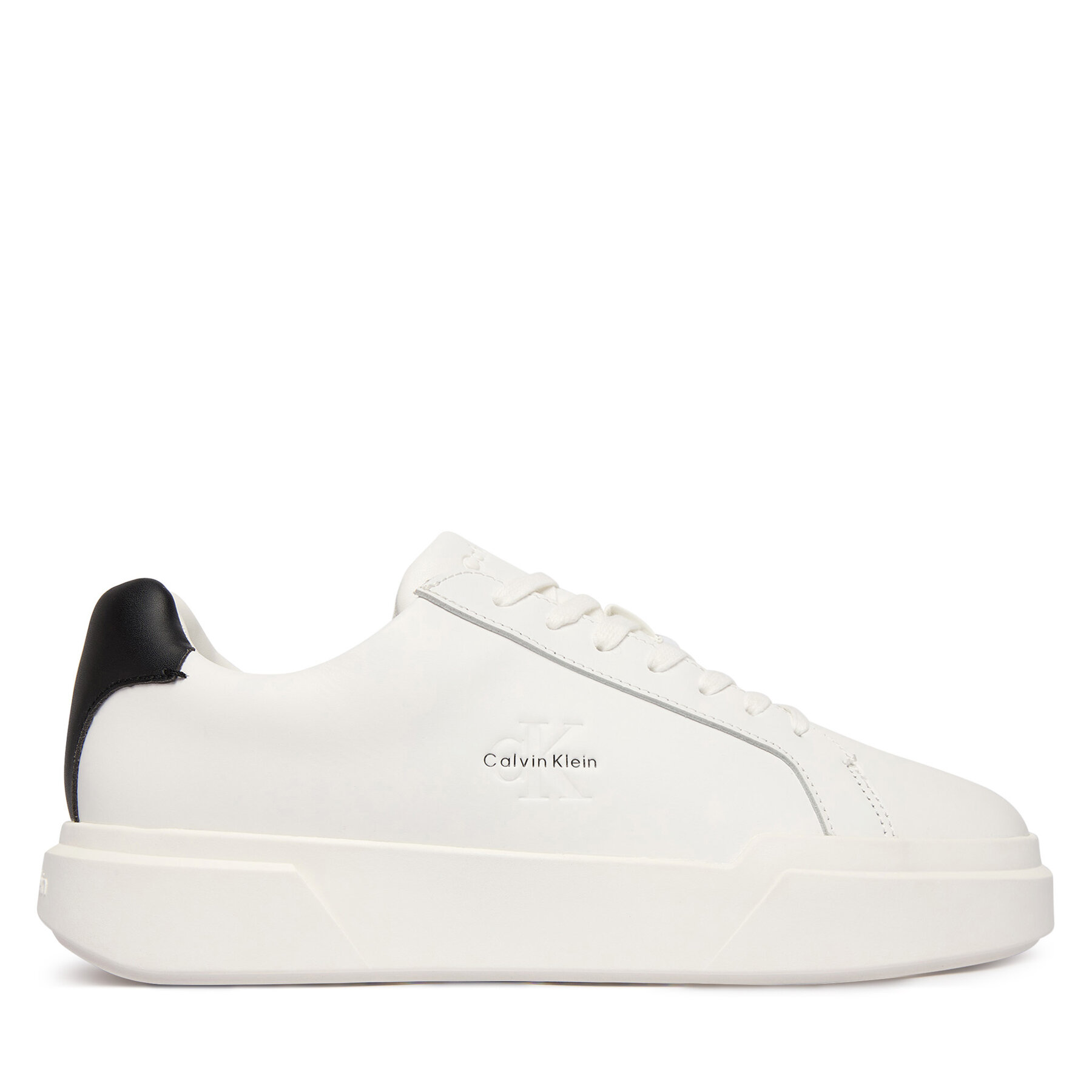 Calvin Klein Sneakersy Chunky Cupsole Laceup Lth YM0YM01344 Biały