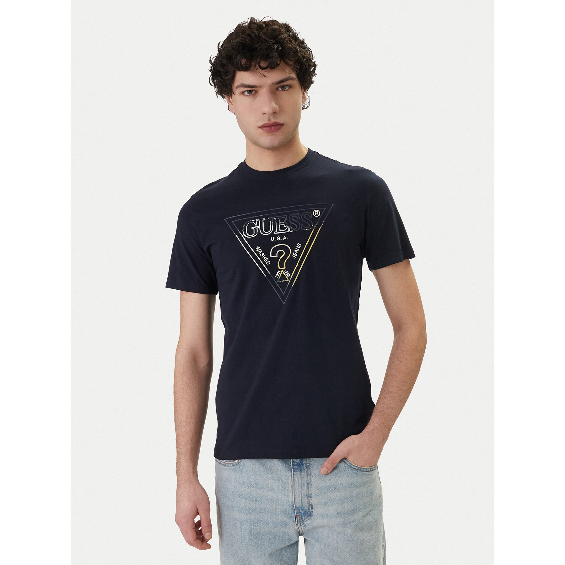 Guess T-Shirt M6GI11 K2992 Granatowy Slim Fit
