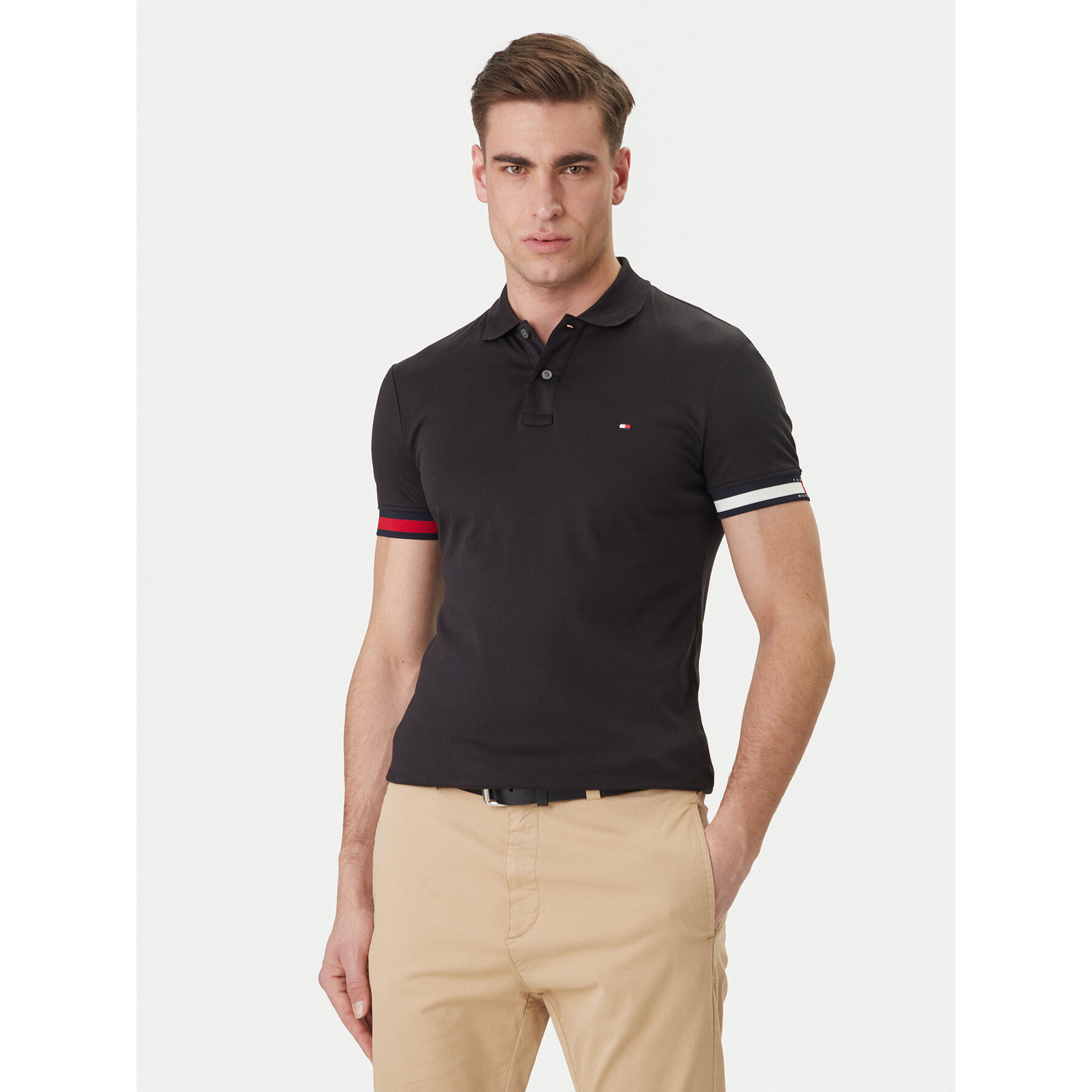 Tommy Hilfiger Polo MW0MW42743 Czarny Slim Fit
