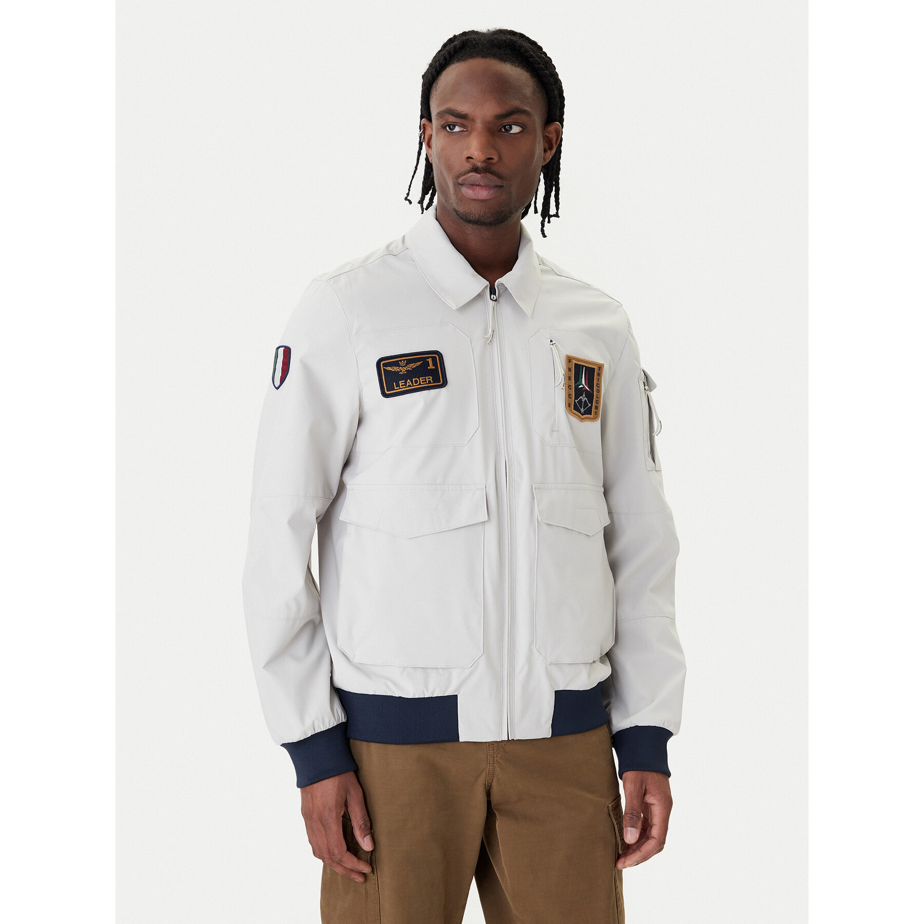 Aeronautica Militare Kurtka bomber 261AB3049UCT04290 Szary Regular Fit