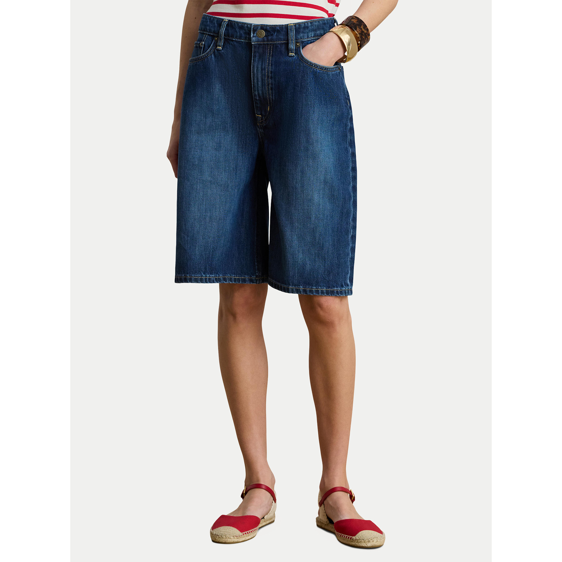 LAUREN RALPH LAUREN Szorty jeansowe 200P13594001 Niebieski Wide Leg