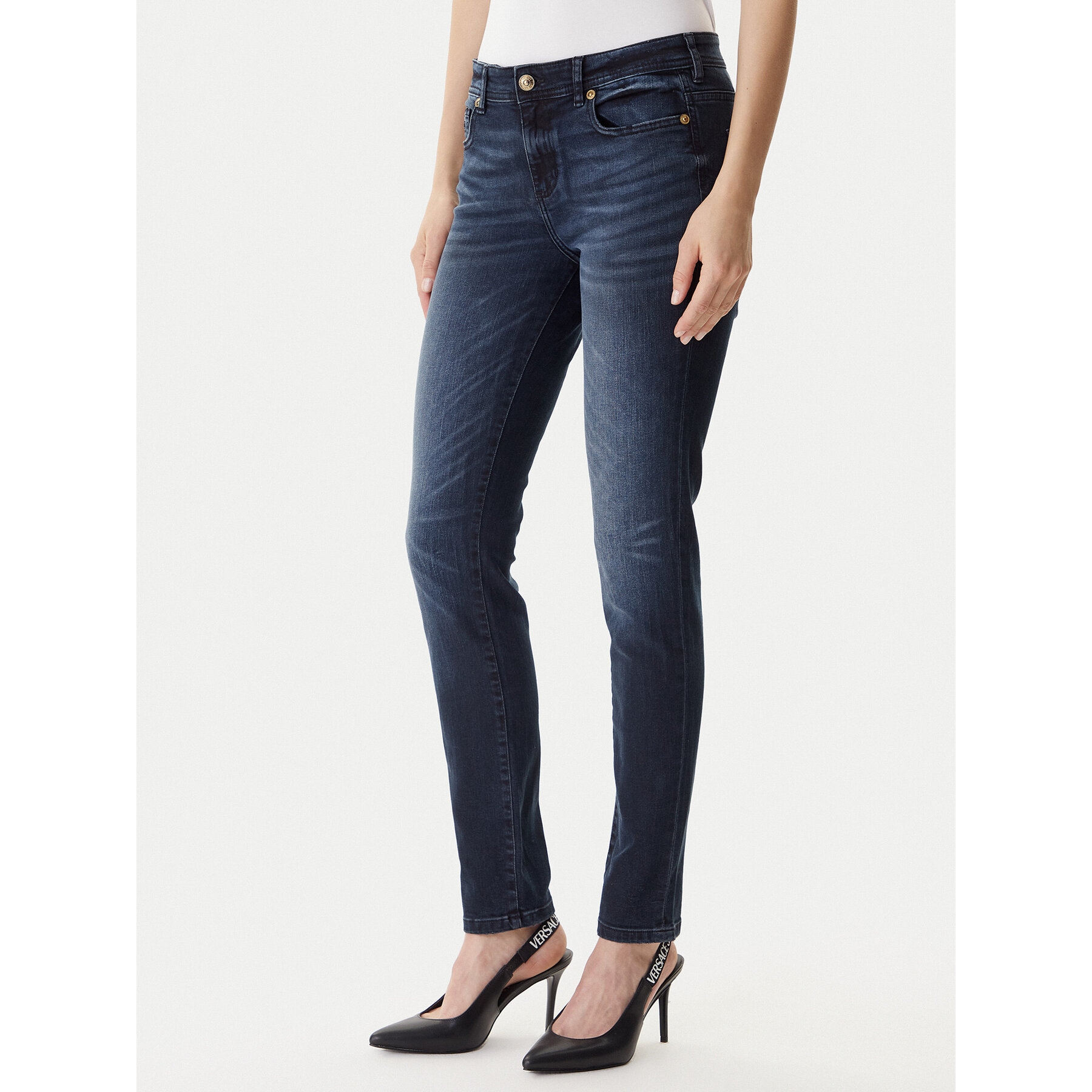 Versace Jeans Couture Jeansy 79HAB5K1 CDWAB Granatowy Skinny Fit