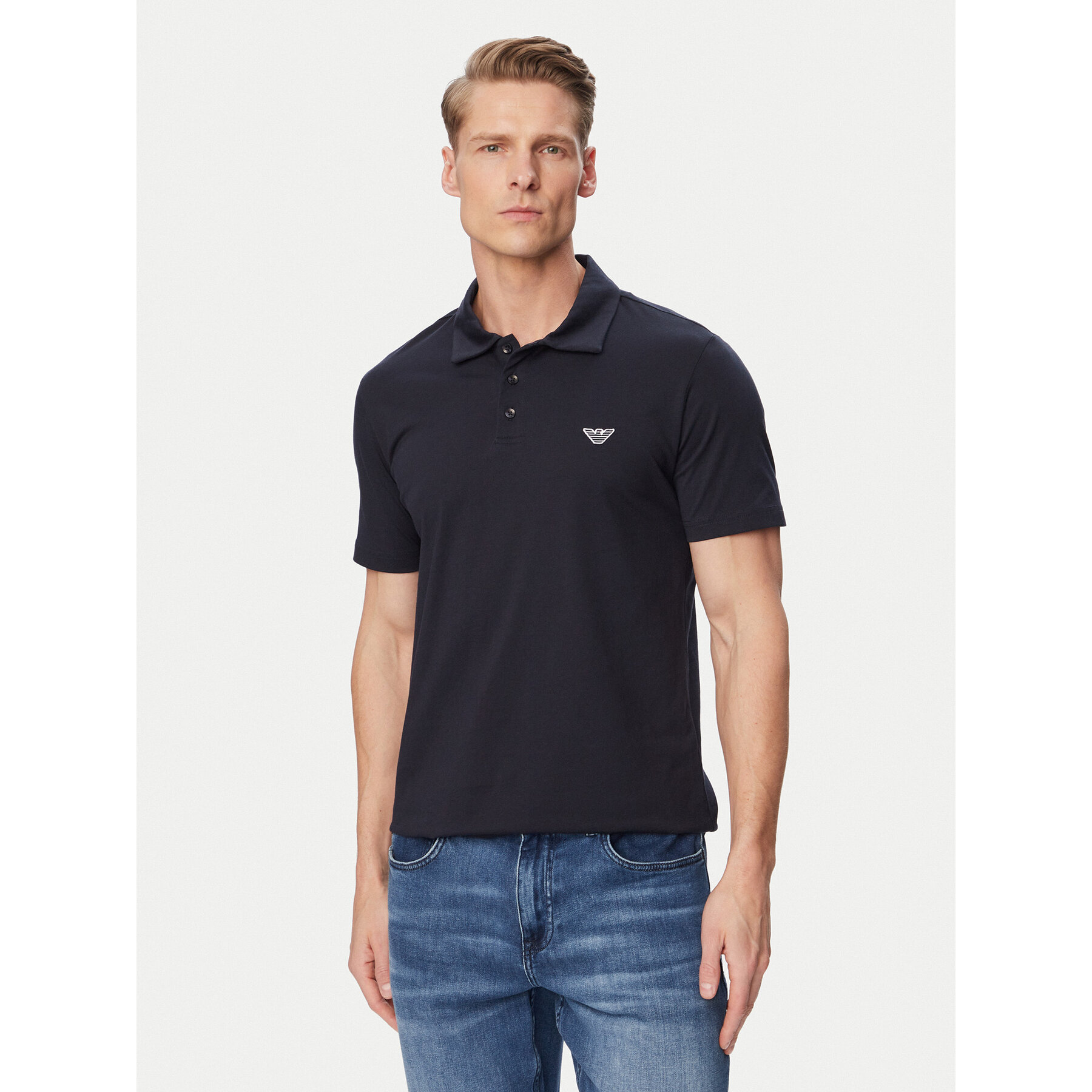 Emporio Armani Polo EM000571 AF20424 UB102 Granatowy Regular Fit