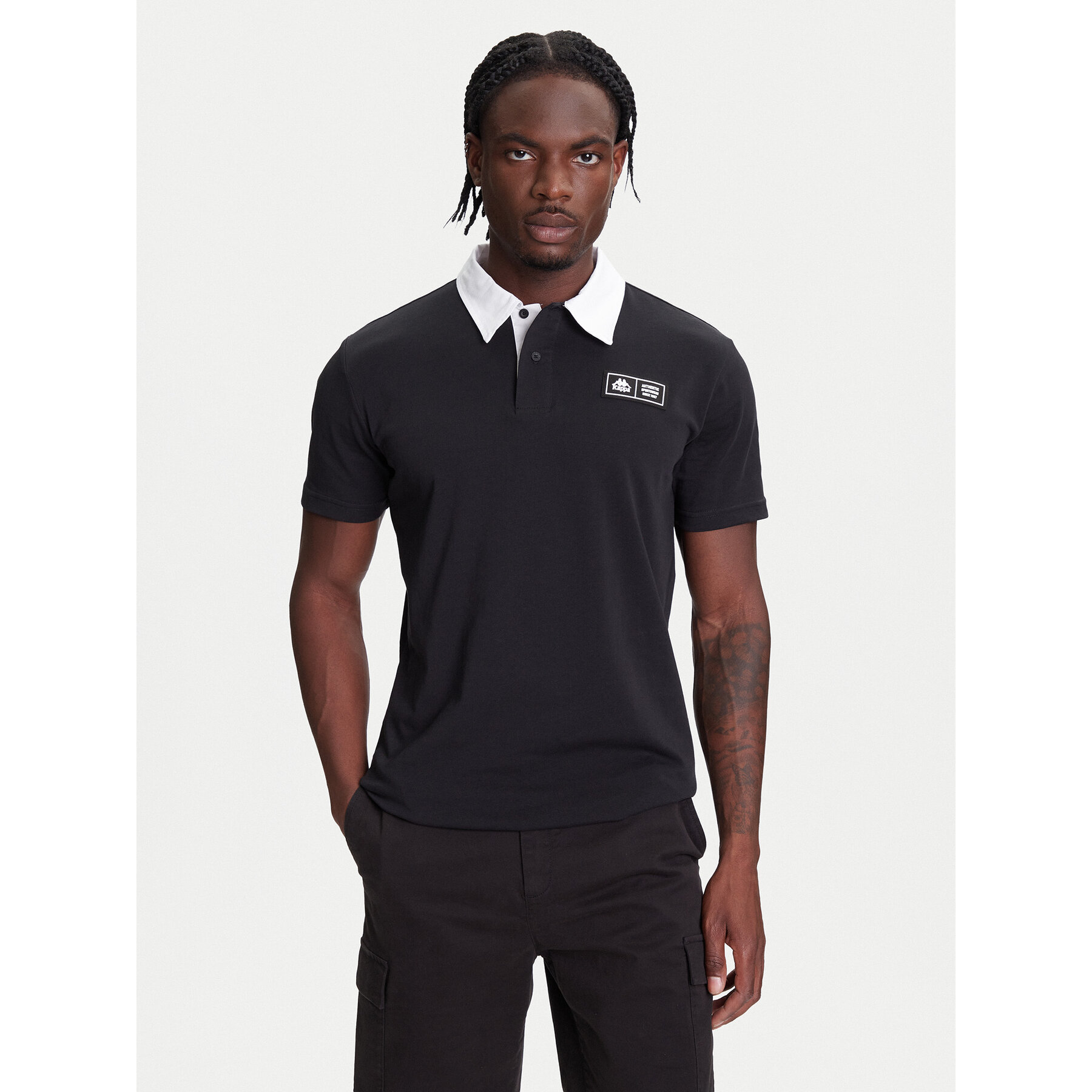 Kappa Polo Authentic Nilde 351R2IW Czarny Regular Fit
