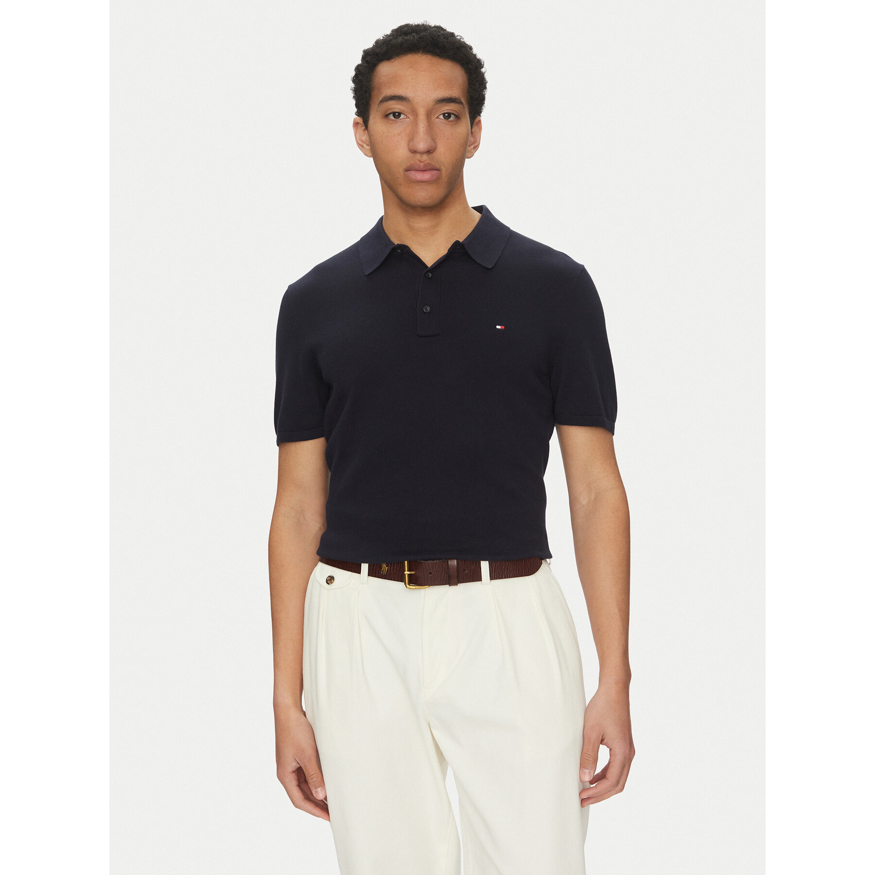 Tommy Hilfiger Polo Essential MW0MW37396 Granatowy Regular Fit