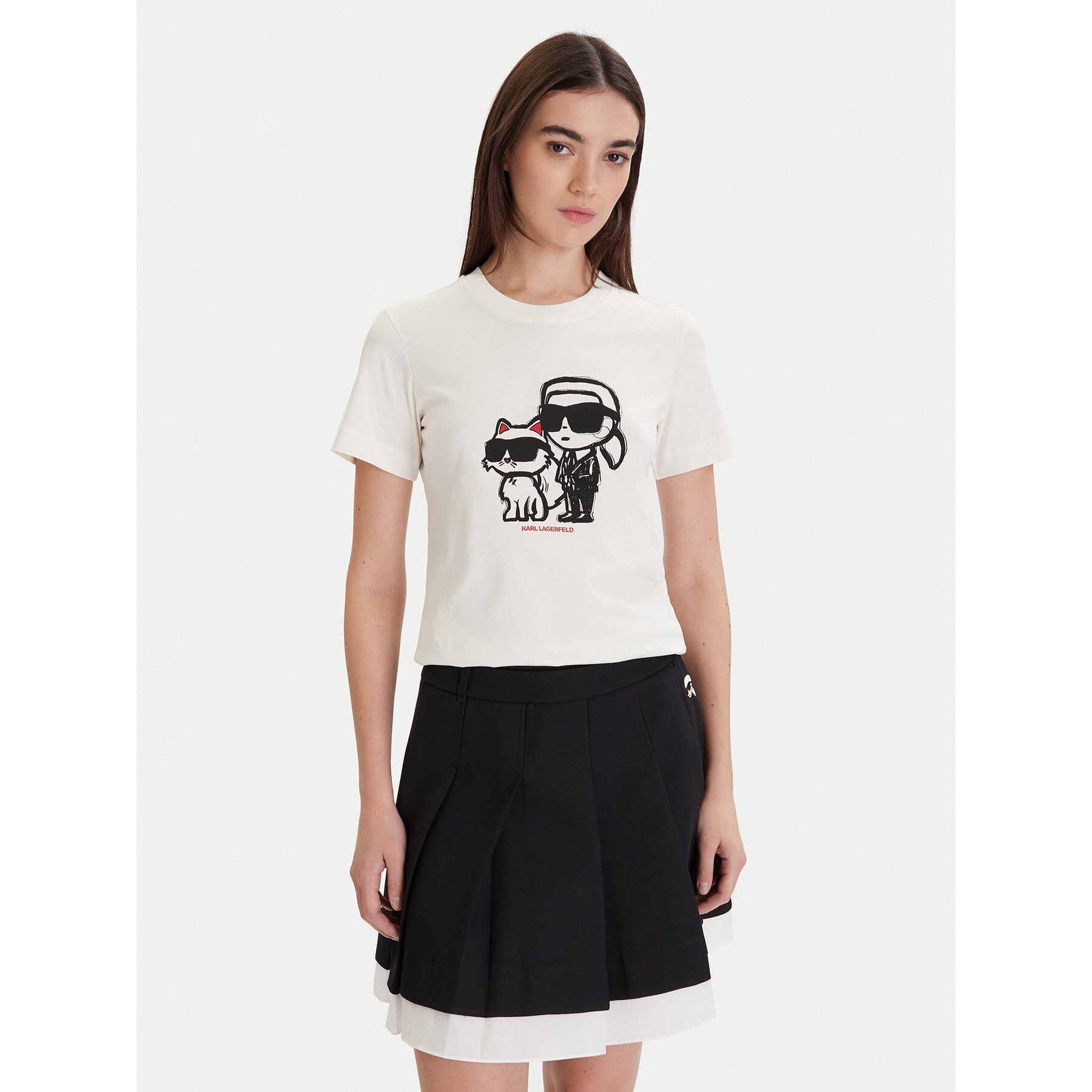 KARL LAGERFELD T-Shirt A1W17129 Écru Regular Fit