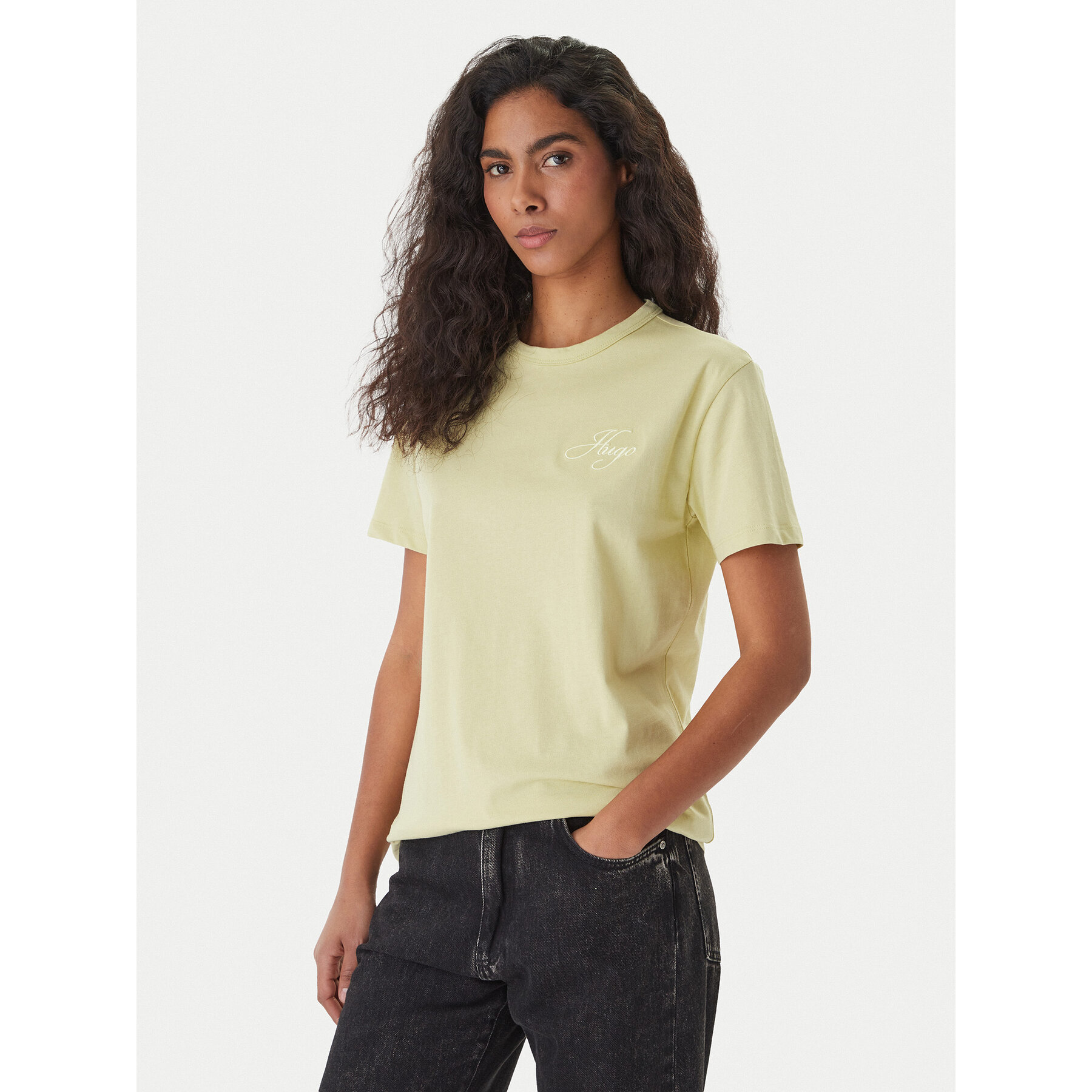 HUGO T-Shirt Damacia_7 50561233 Zielony Regular Fit