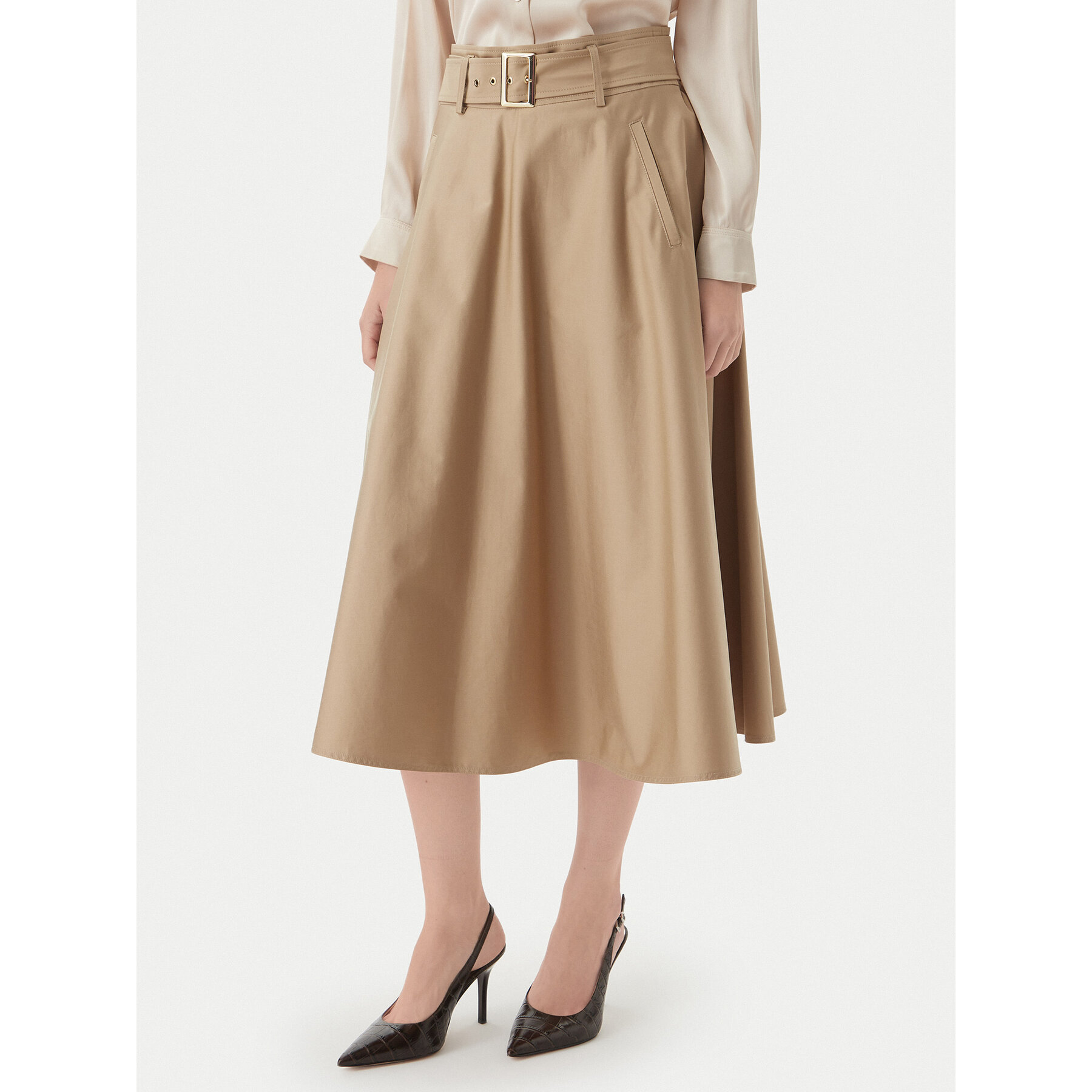 Marella Spódnica trapezowa Tappeto 2613101101 Beżowy Regular Fit