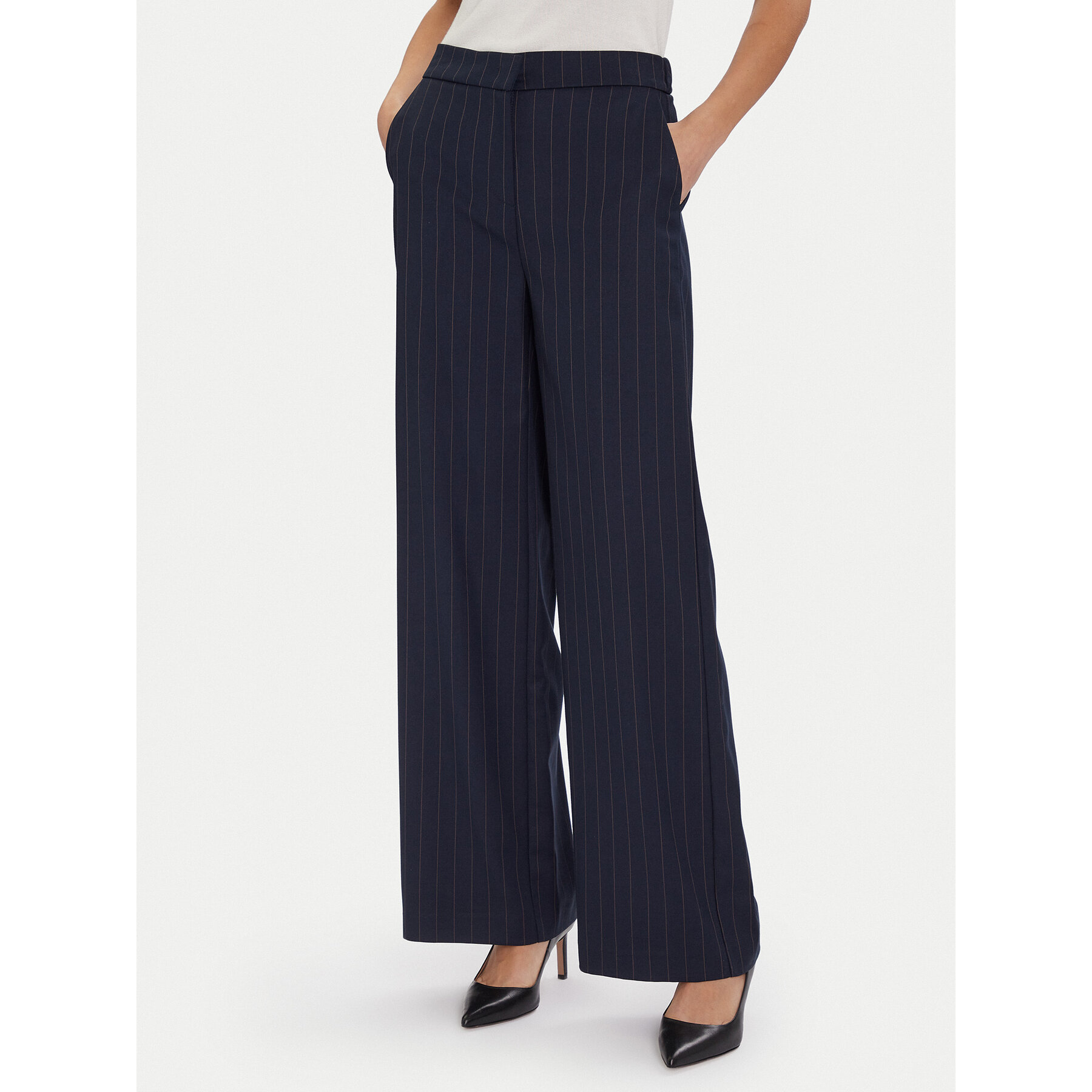 Maryley Spodnie materiałowe 25IB598/M17/35BL Granatowy Regular Fit