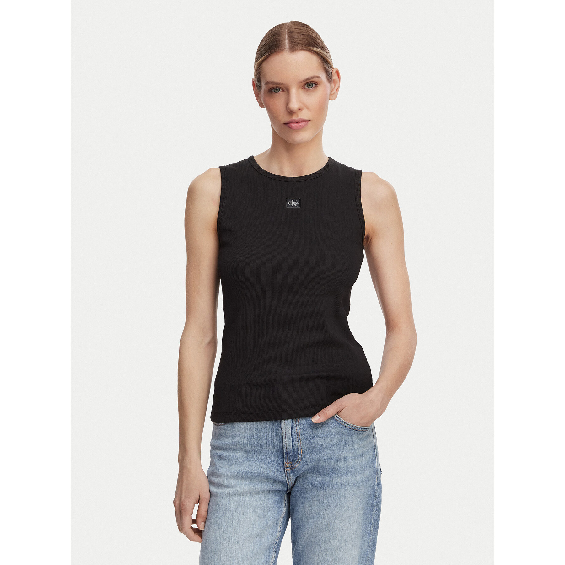 Calvin Klein Jeans Top LV047F246G Czarny Slim Fit