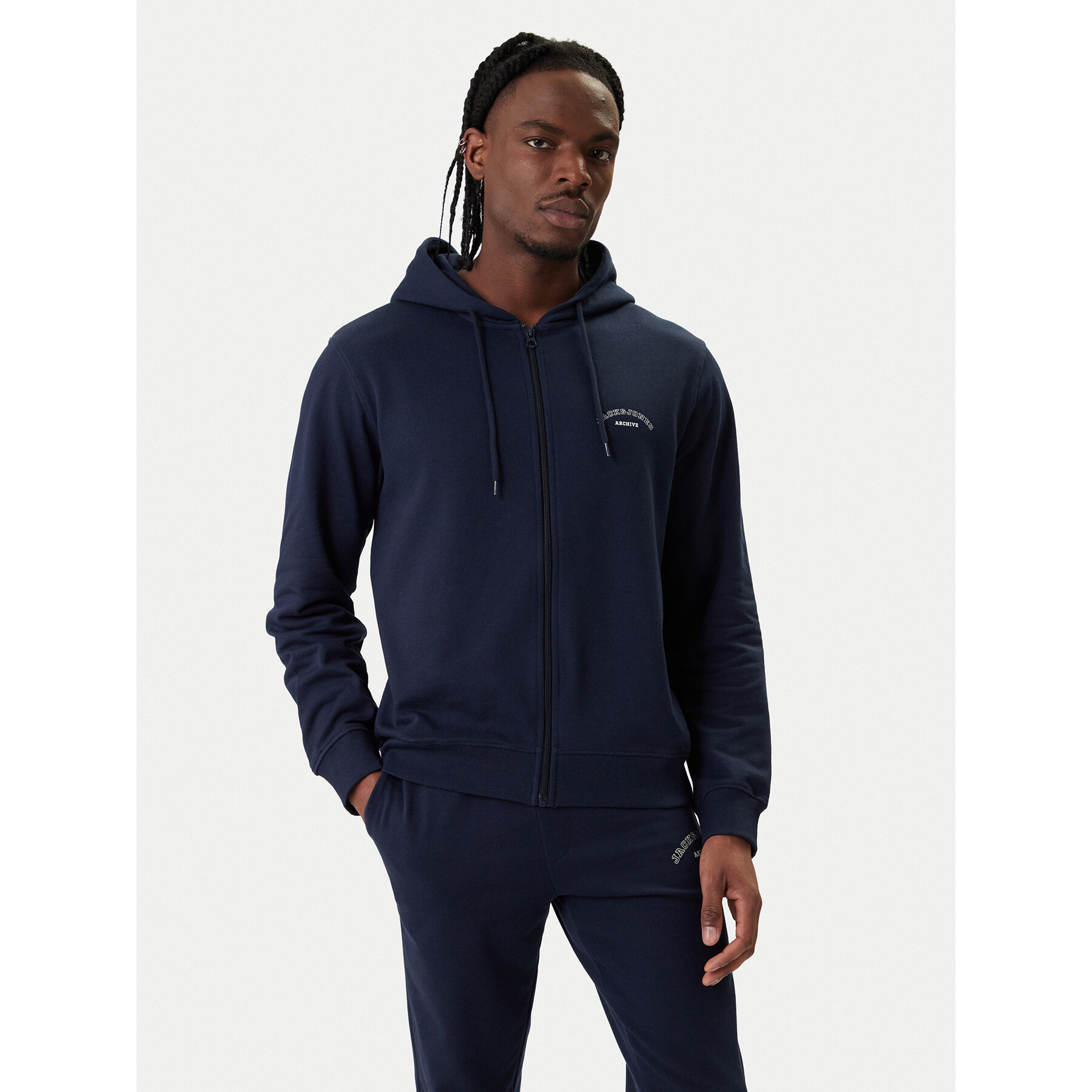 Jack & Jones Bluza College Logo 12288363 Granatowy Regular Fit