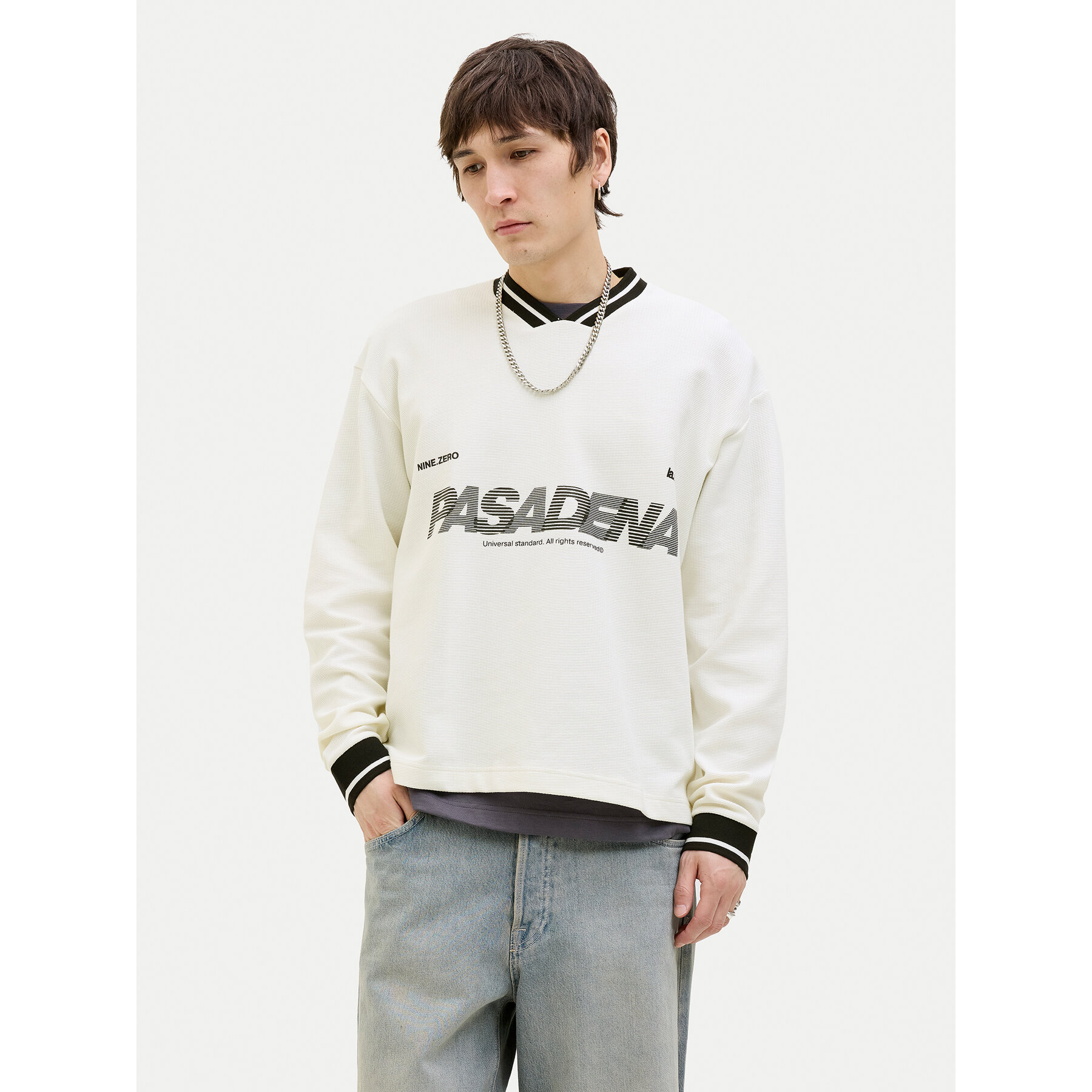 Jack & Jones Bluza Horizon 12278566 Biały Oversize