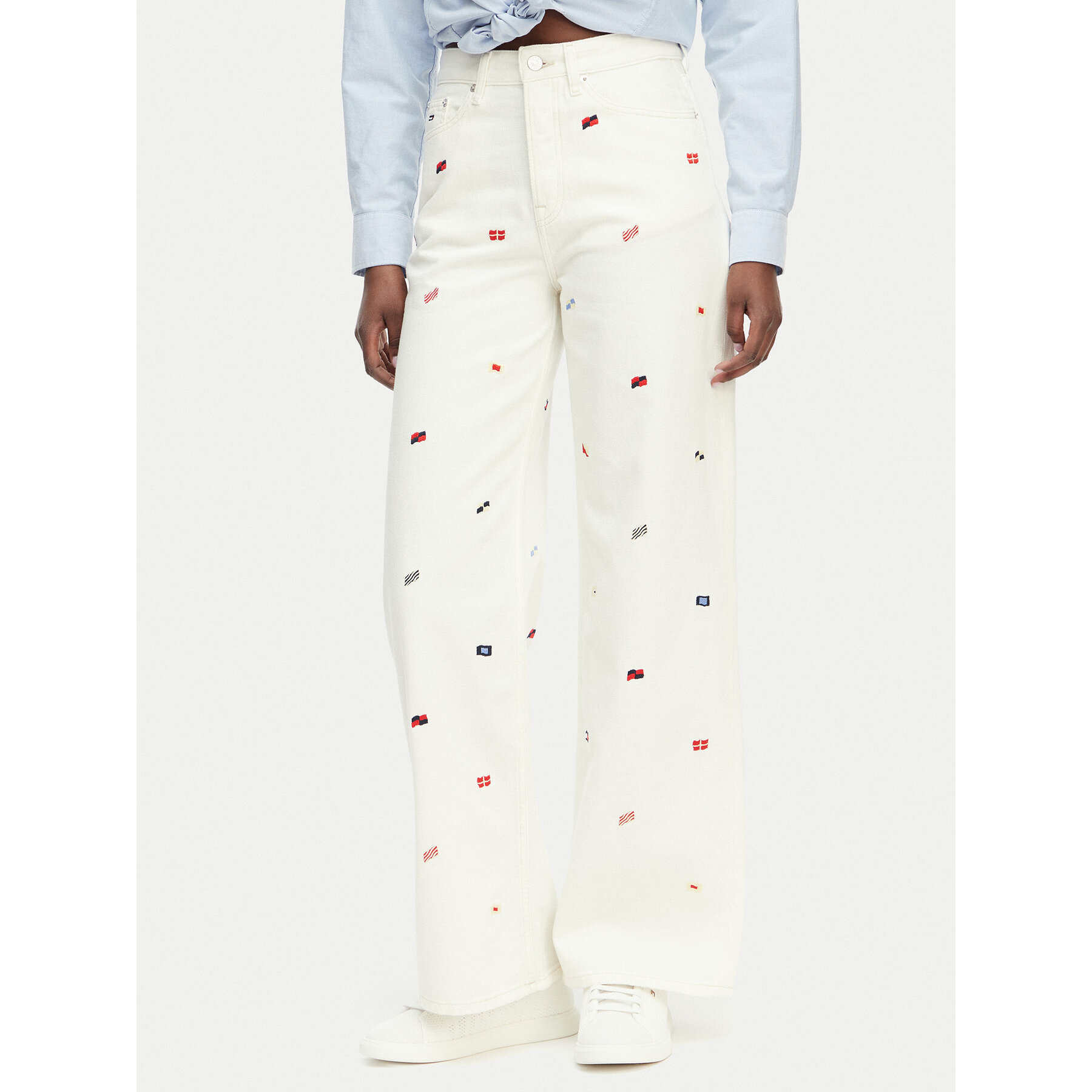 Tommy Jeans Jeansy Claire DW0DW23042 Kremowy Wide Leg