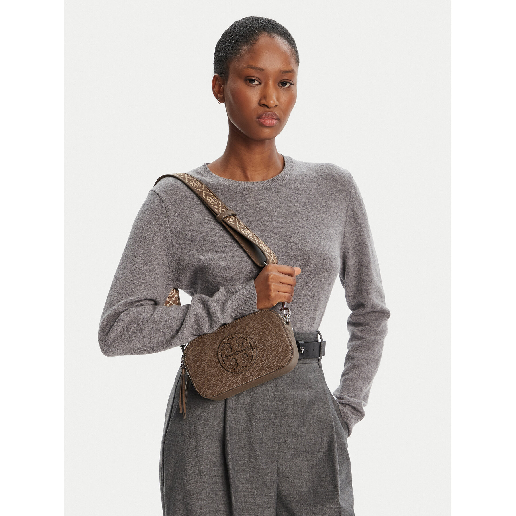 Tory Burch Torebka Mini Miller Crossbody 171955 Brązowy