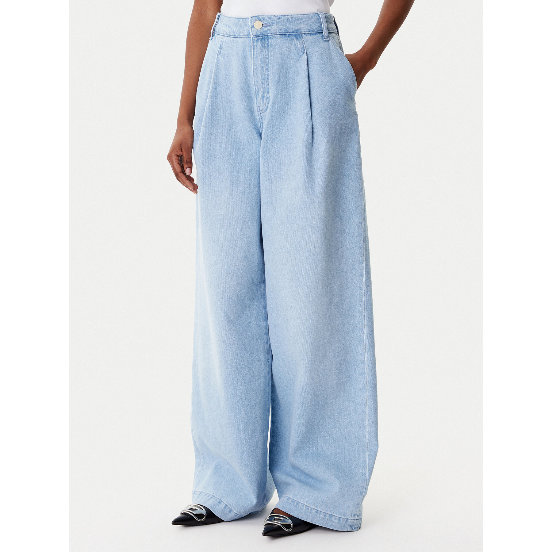 Armani Exchange Jeansy XW001105 AF14494 MB003 Niebieski Wide Leg
