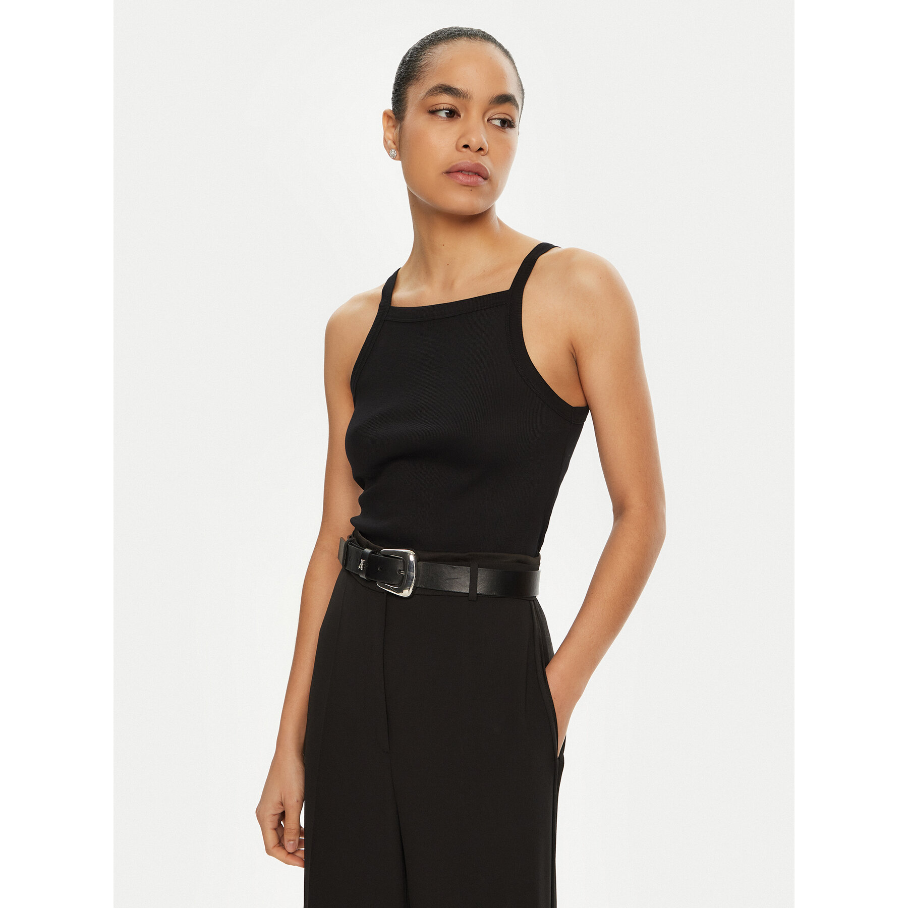 IVY OAK Top Klara Rose IO1100X2362 Czarny Slim Fit