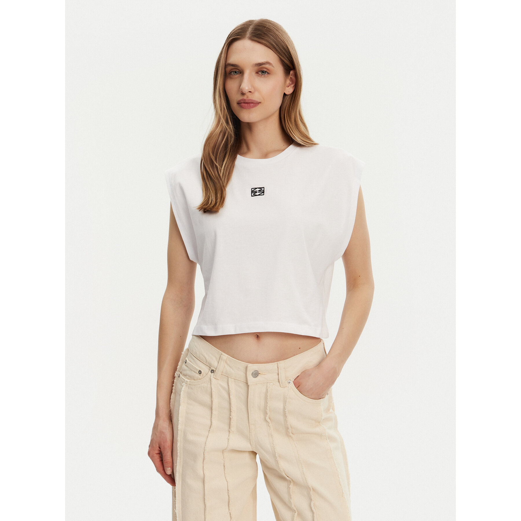 Noisy May T-Shirt Speedy 27033493 Biały Regular Fit