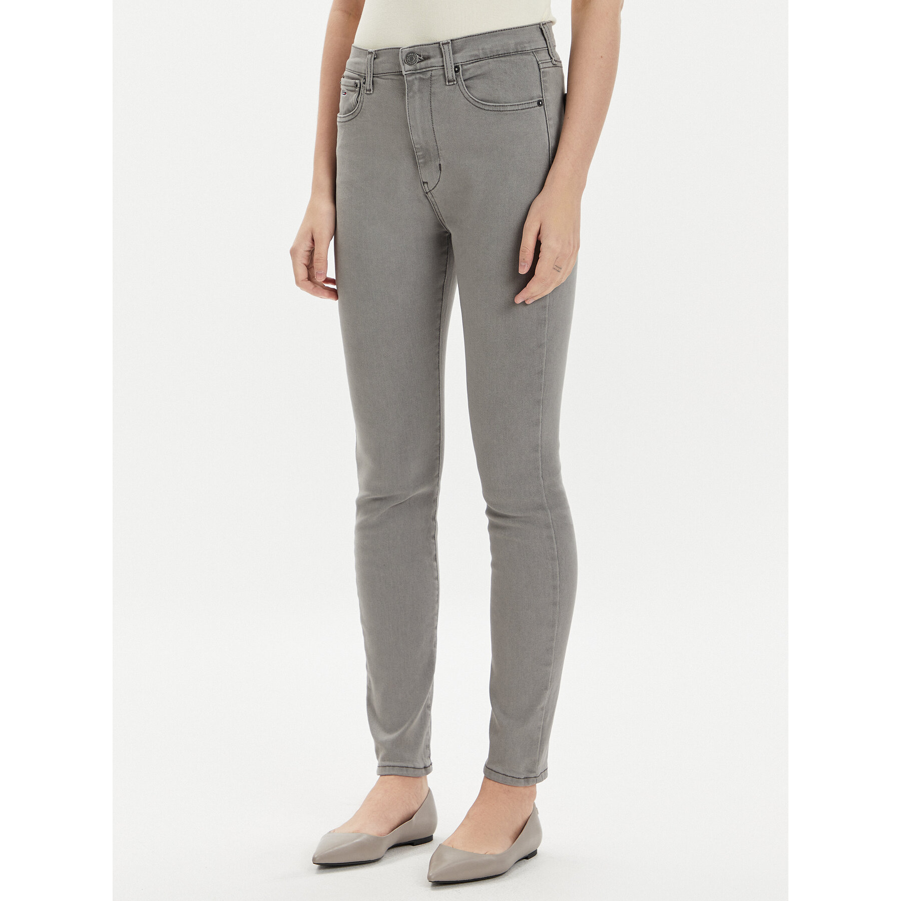 Tommy Jeans Jeansy Sylvia DW0DW17594 Szary Skinny Fit