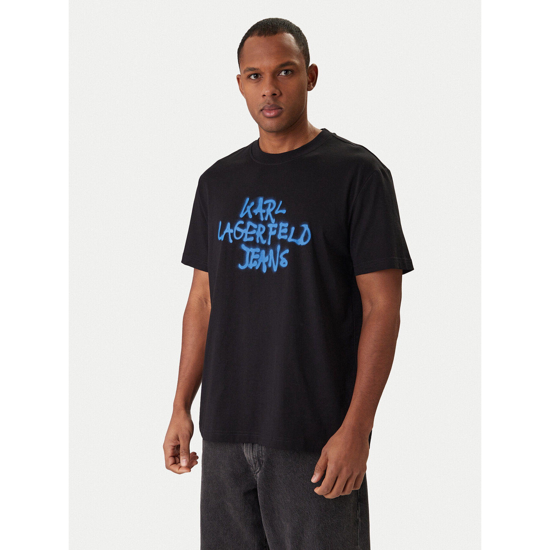Karl Lagerfeld Jeans T-Shirt B1M17065 Czarny Regular Fit