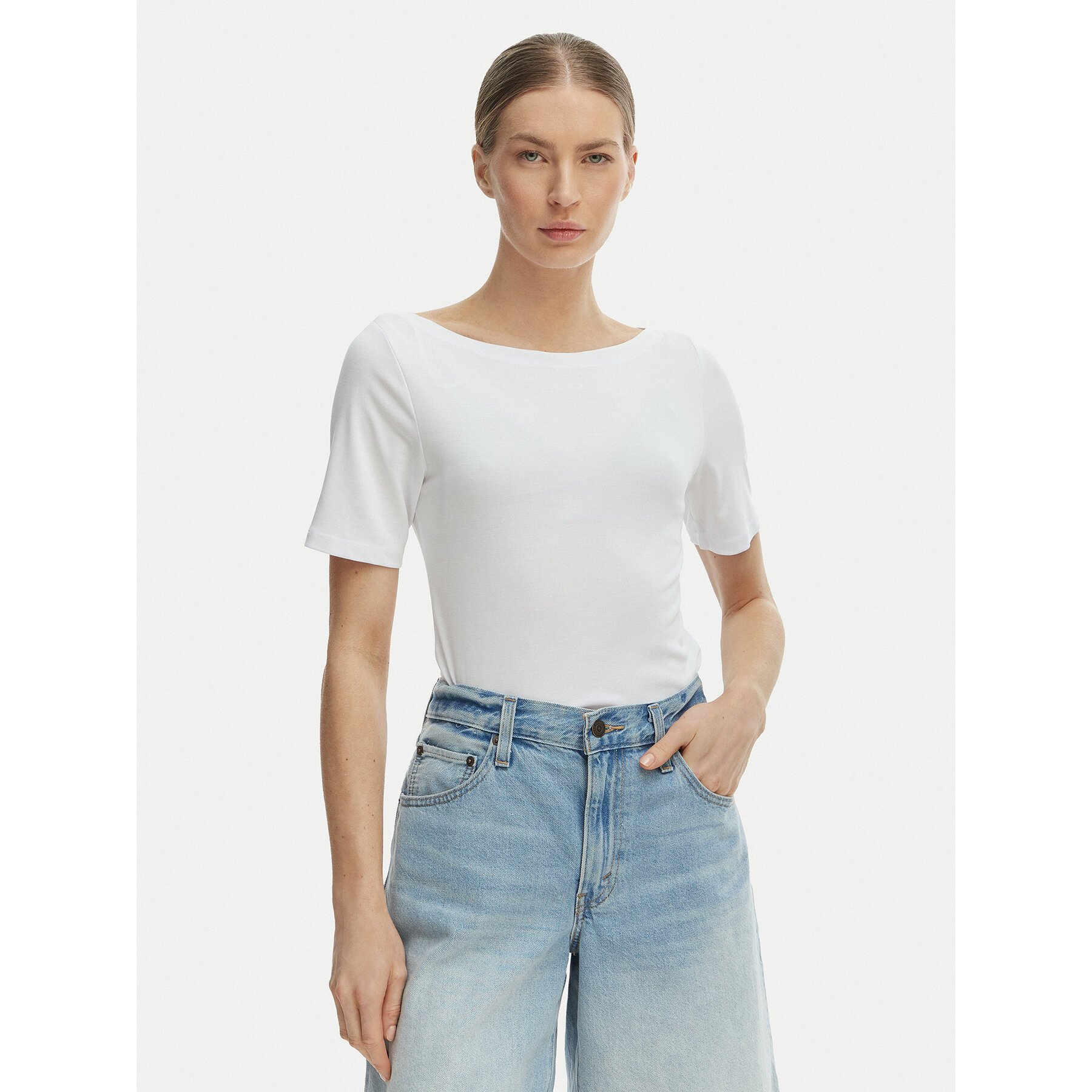ONLY T-Shirt Free 15367559 Biały Regular Fit