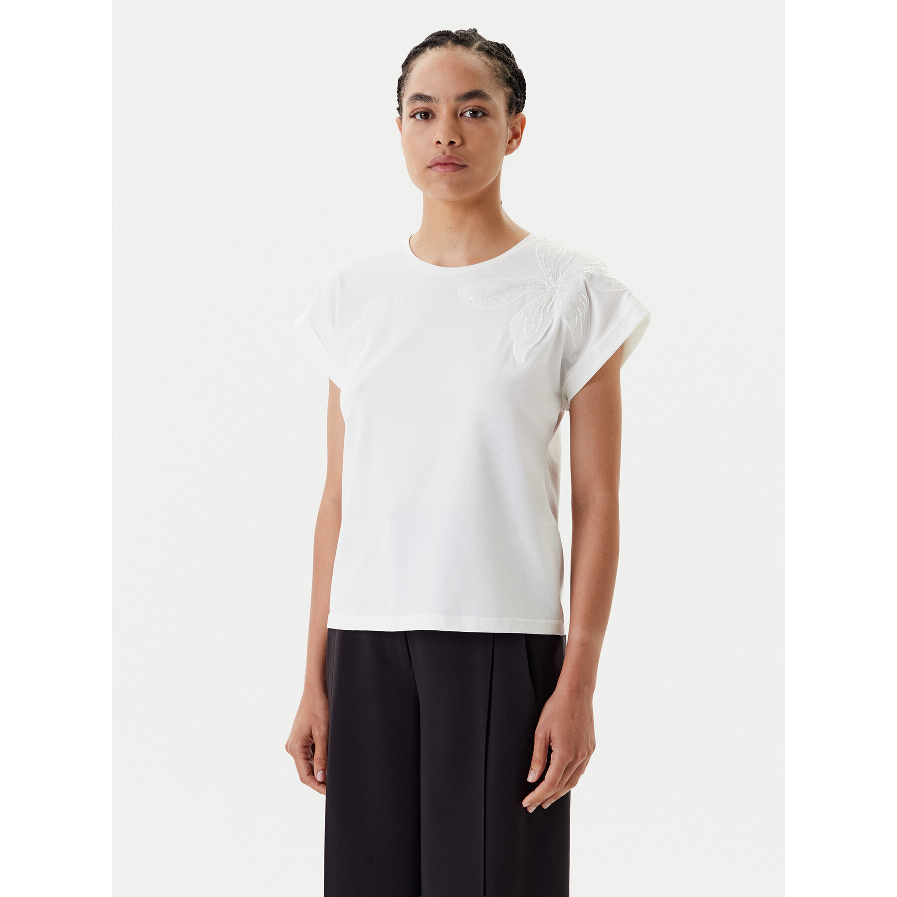 Morgan T-Shirt 251-DABANA Biały Regular Fit