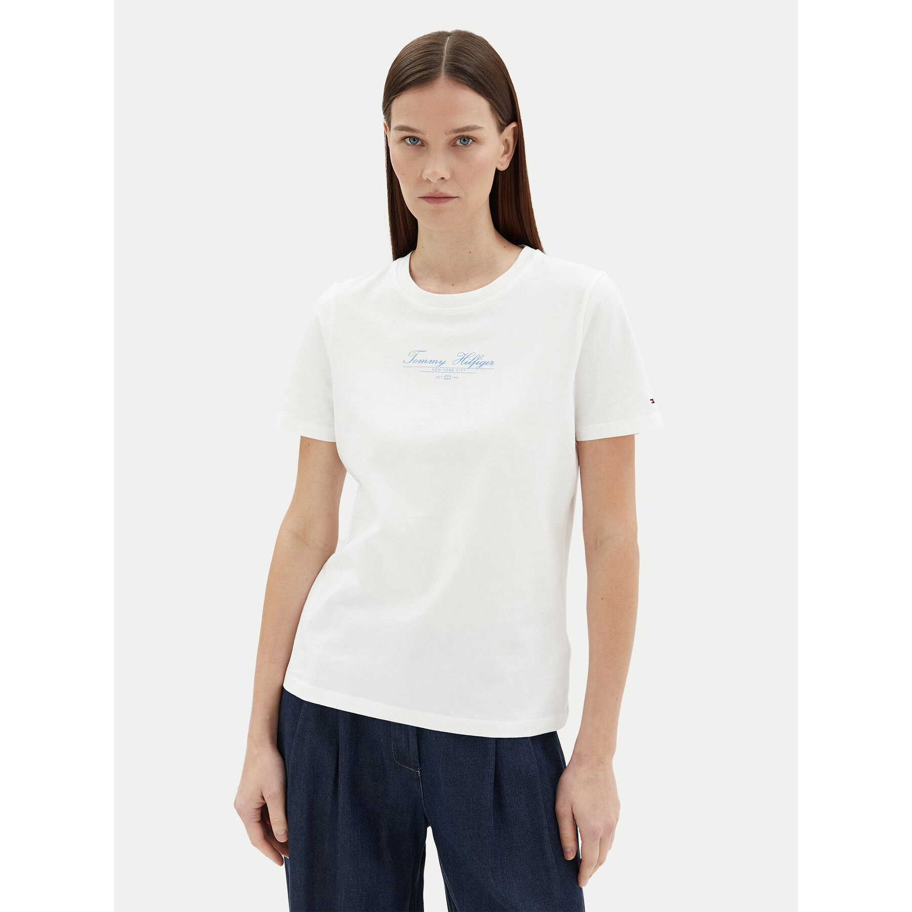 Tommy Hilfiger T-Shirt WW0WW45428 Biały Regular Fit
