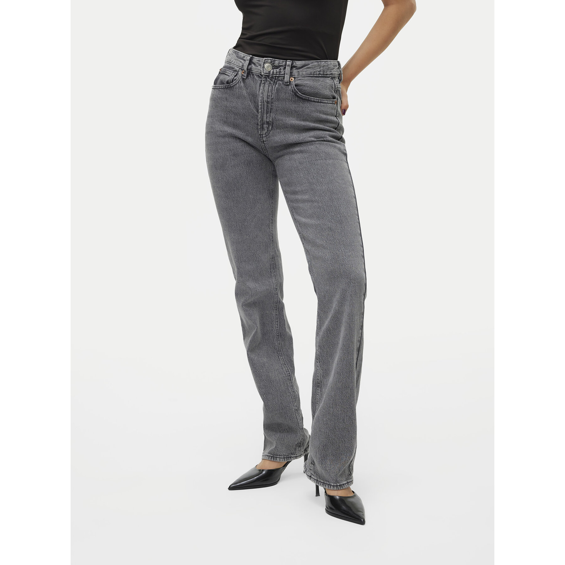 Vero Moda Jeansy Tessa 10320583 Szary Straight Fit