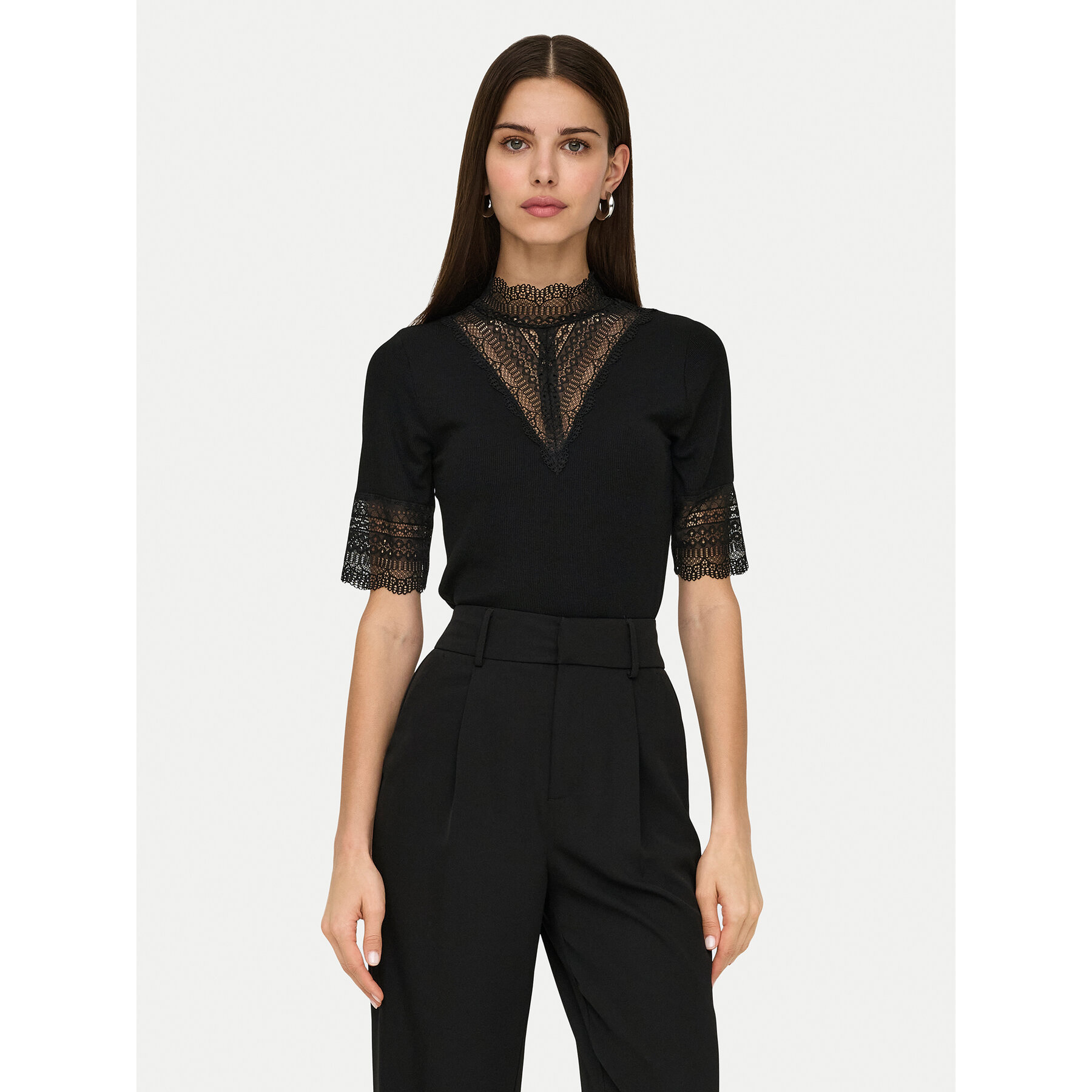ONLY Bluzka Tilde 15335353 Czarny Slim Fit