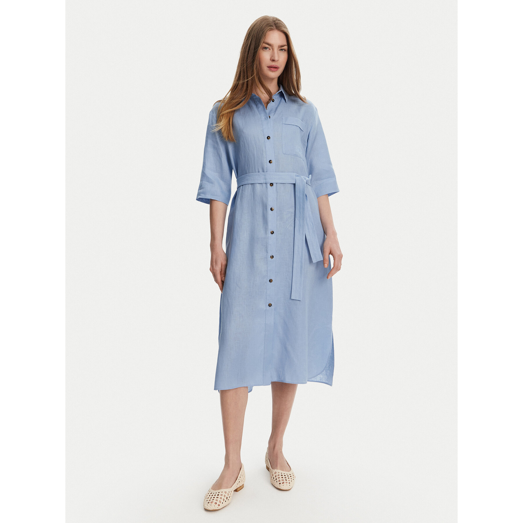 Max Mara Leisure Sukienka koszulowa Salute 2516221028 Błękitny Regular Fit