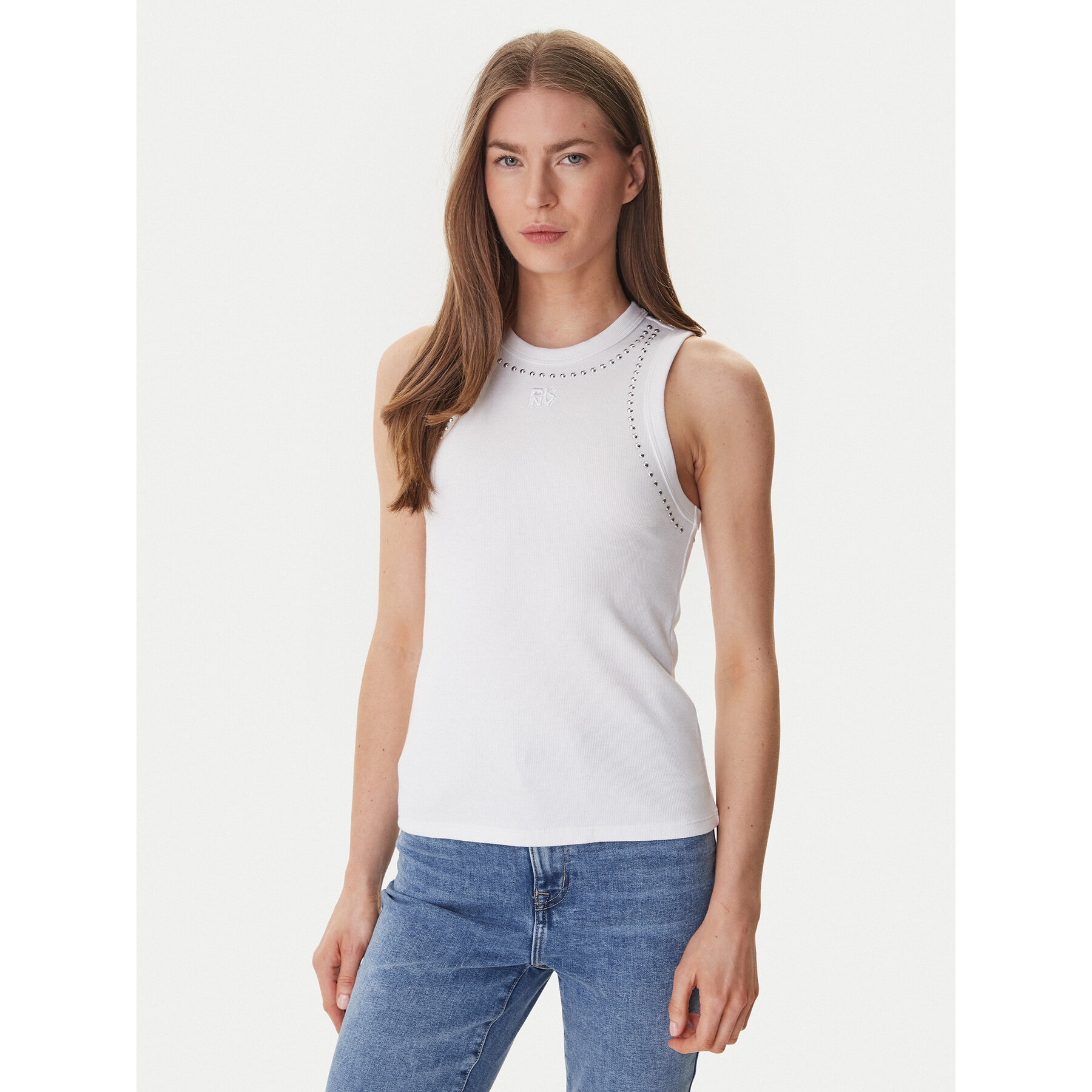 DKNY Top DJ5T1694 Biały Slim Fit