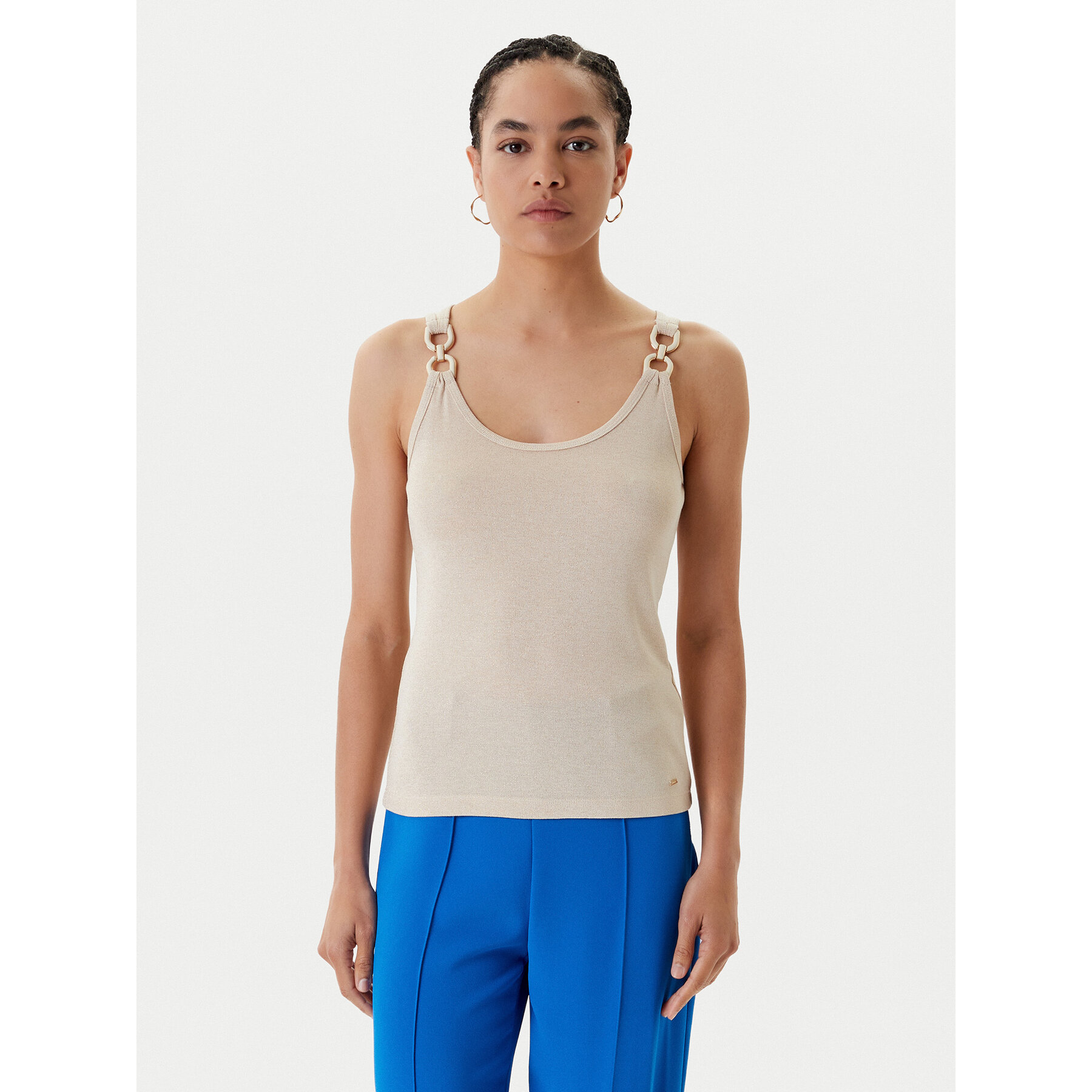 Morgan Top 251-DIDONI Beżowy Slim Fit