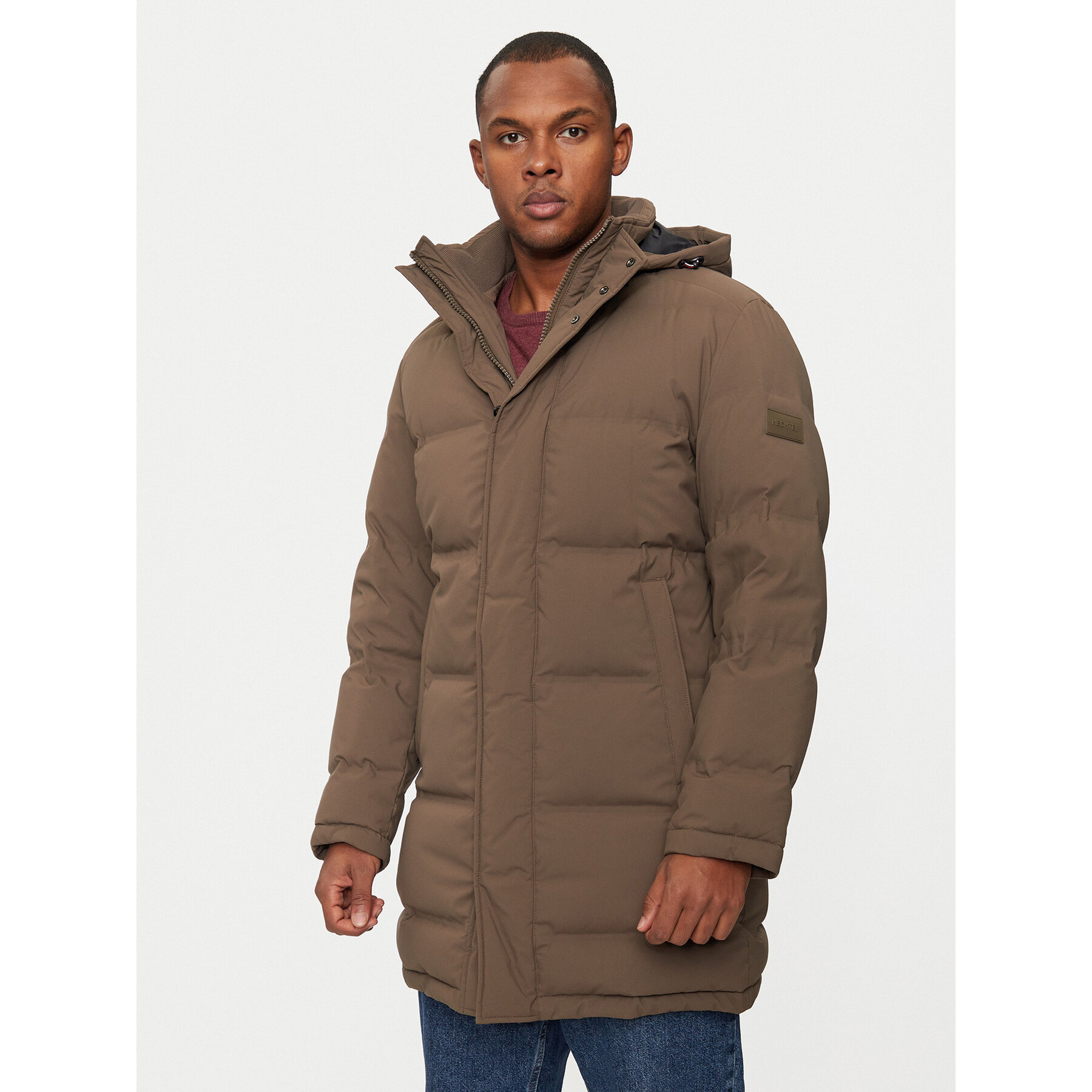 Hechter Paris Kurtka puchowa 45017 142205 Khaki Regular Fit