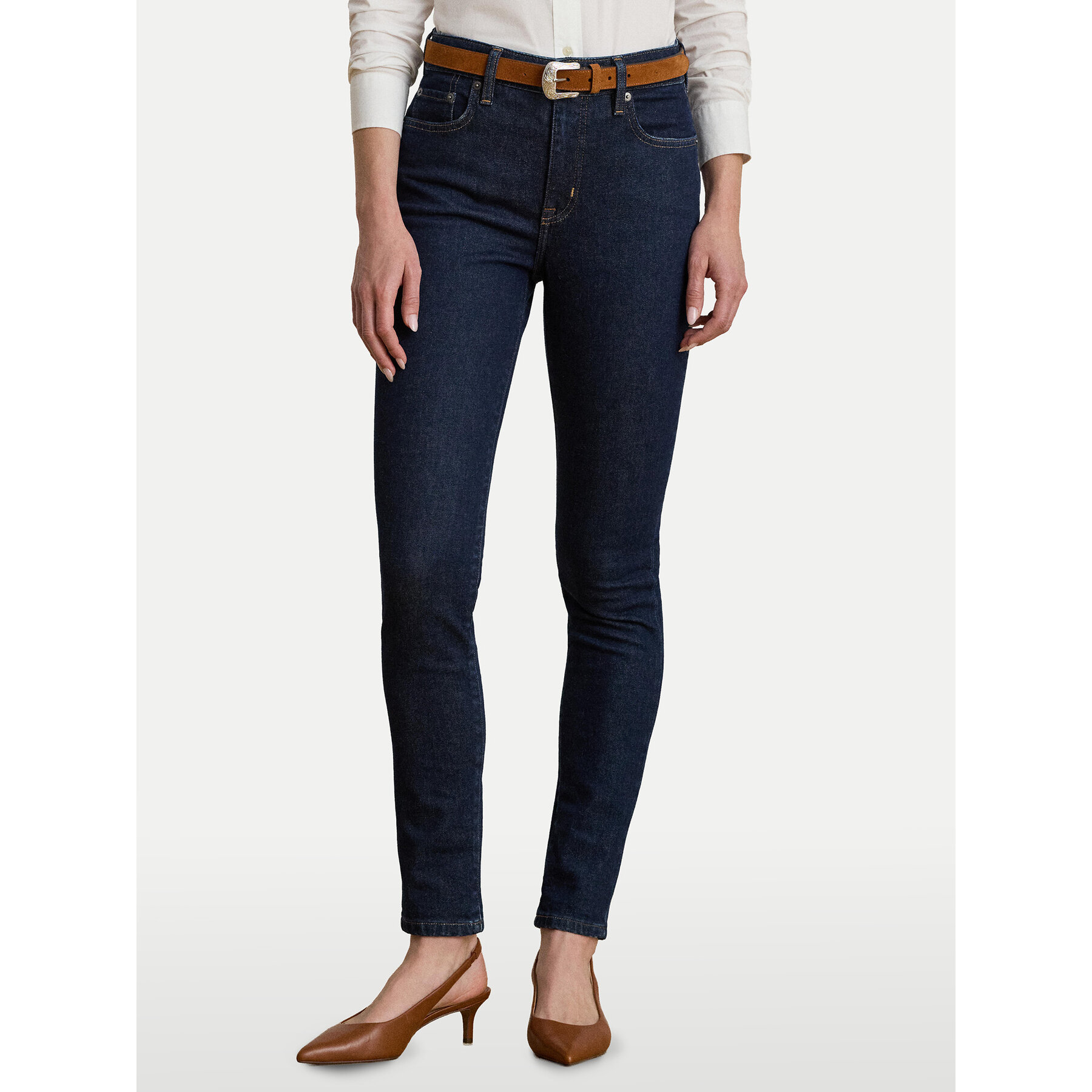 LAUREN RALPH LAUREN Jeansy 200960600001 Granatowy Slim Fit