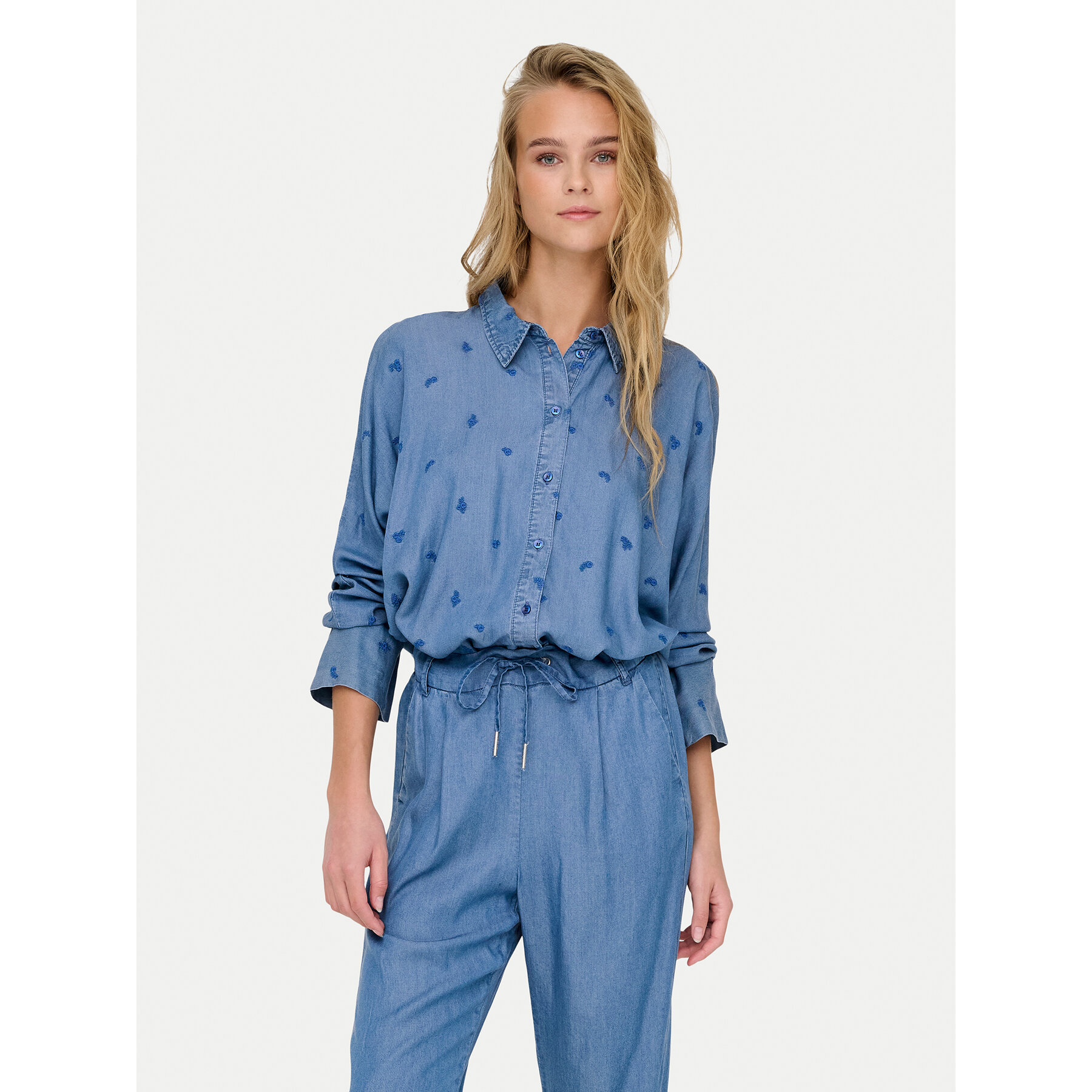 ONLY Koszula New Grace 15337926 Niebieski Loose Fit