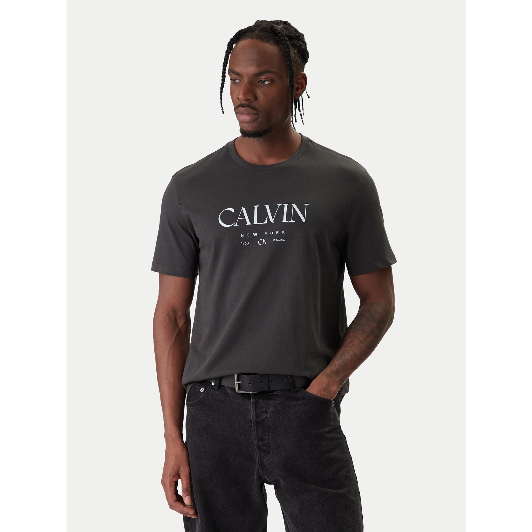 Calvin Klein T-Shirt LV04RE807G Szary Regular Fit