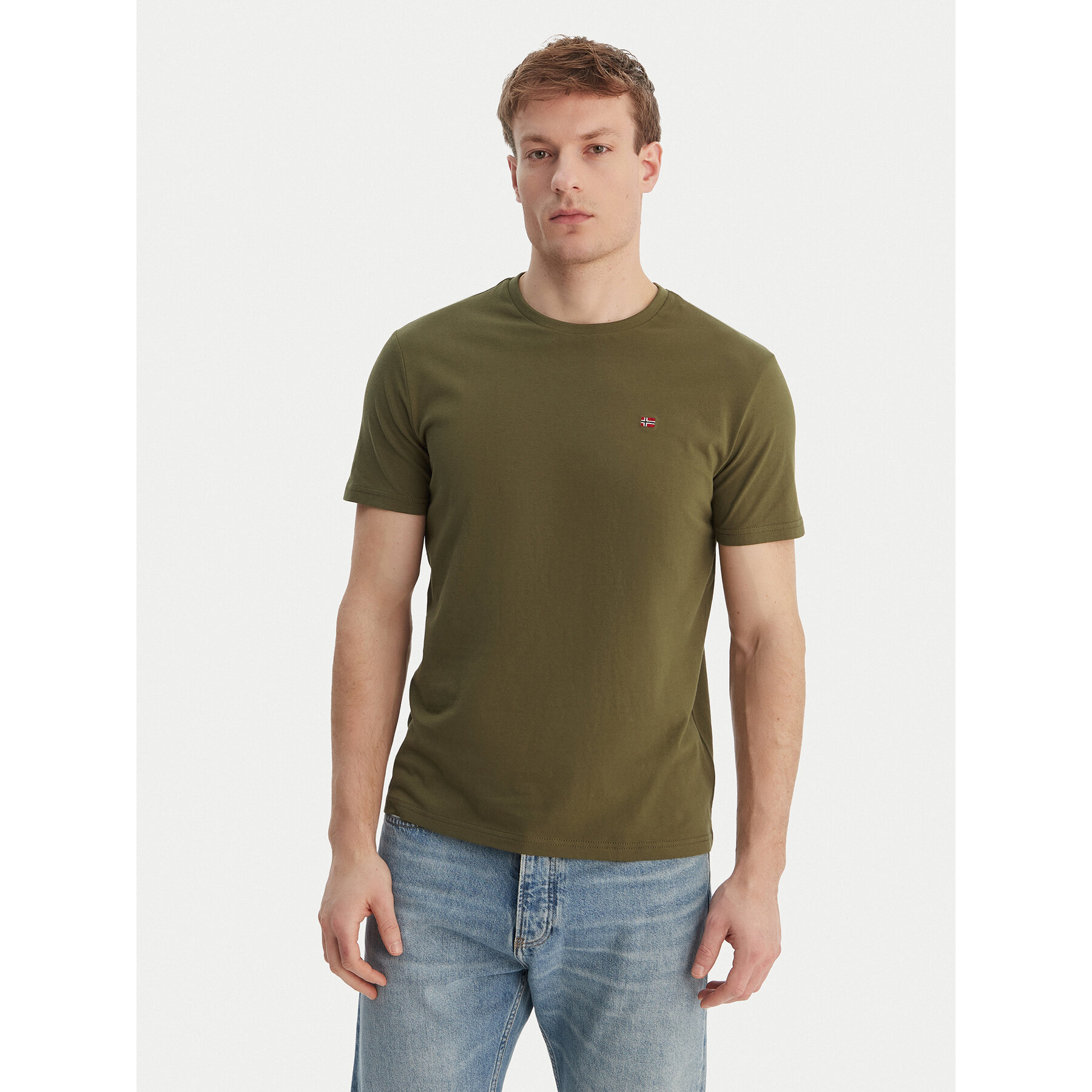 Napapijri T-Shirt Salis NP0A4H8D Zielony Regular Fit