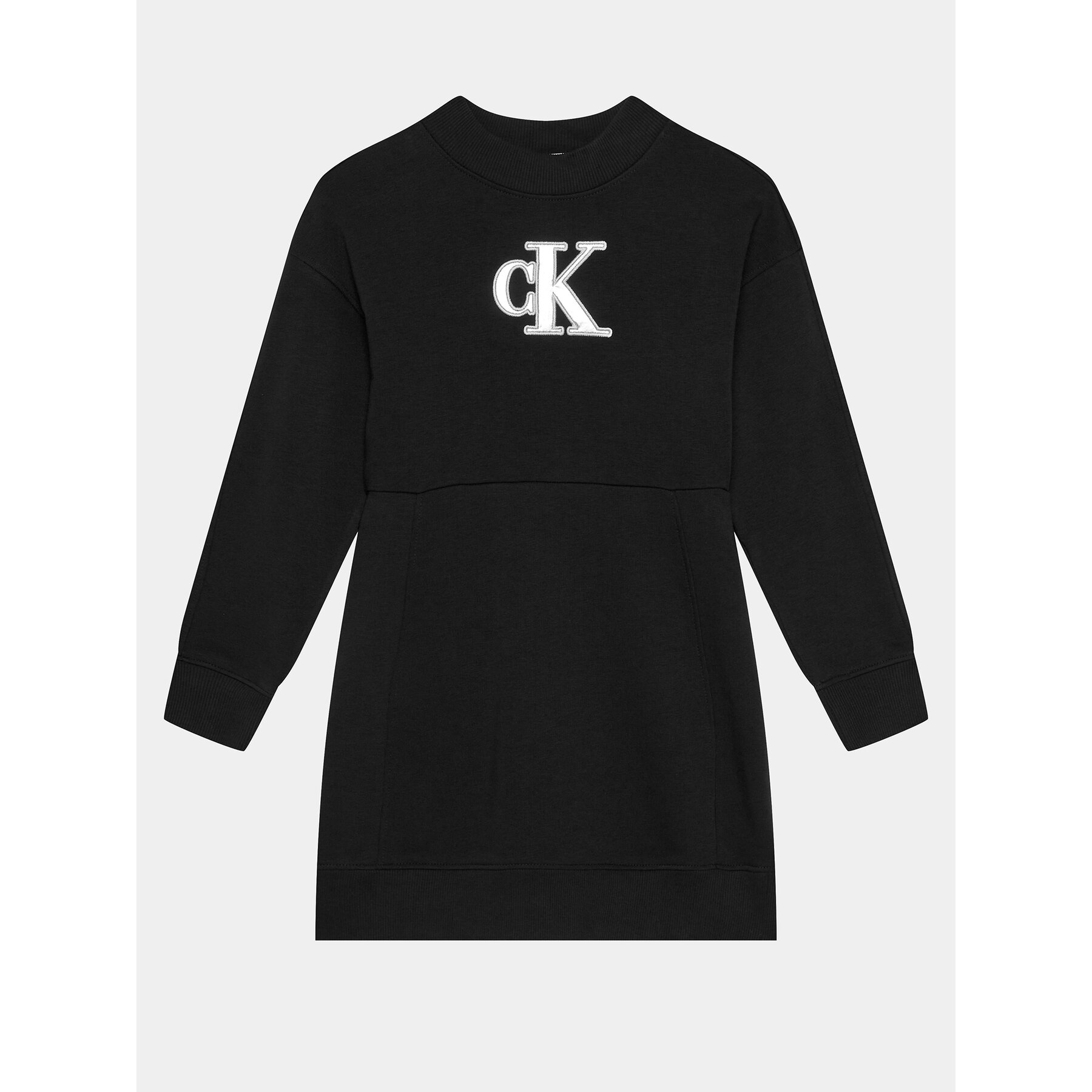 Calvin Klein Jeans Sukienka dzianinowa Metallic Monogram IG0IG02315 Czarny Regular Fit