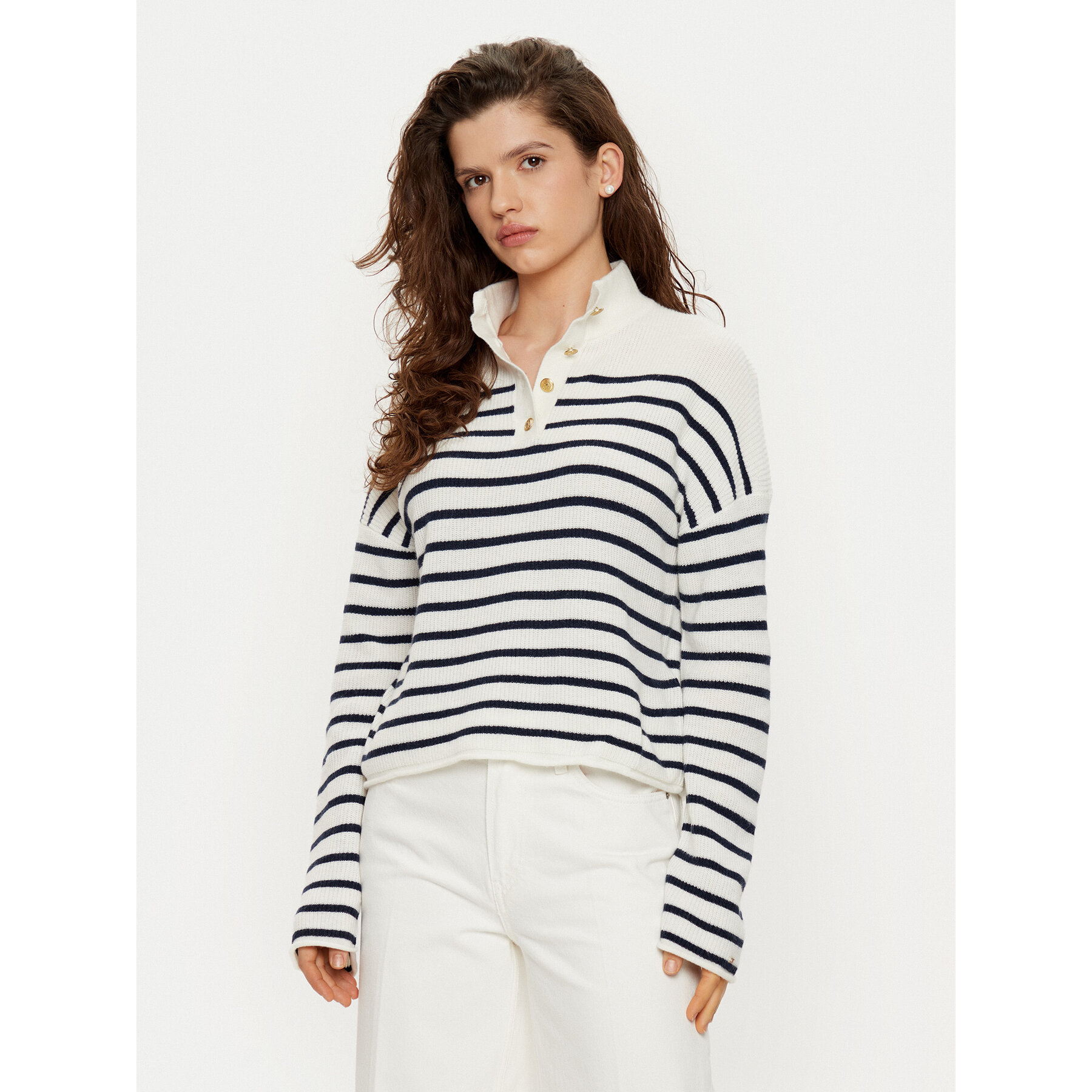Tommy Hilfiger Sweter WW0WW44981 Biały Relaxed Fit