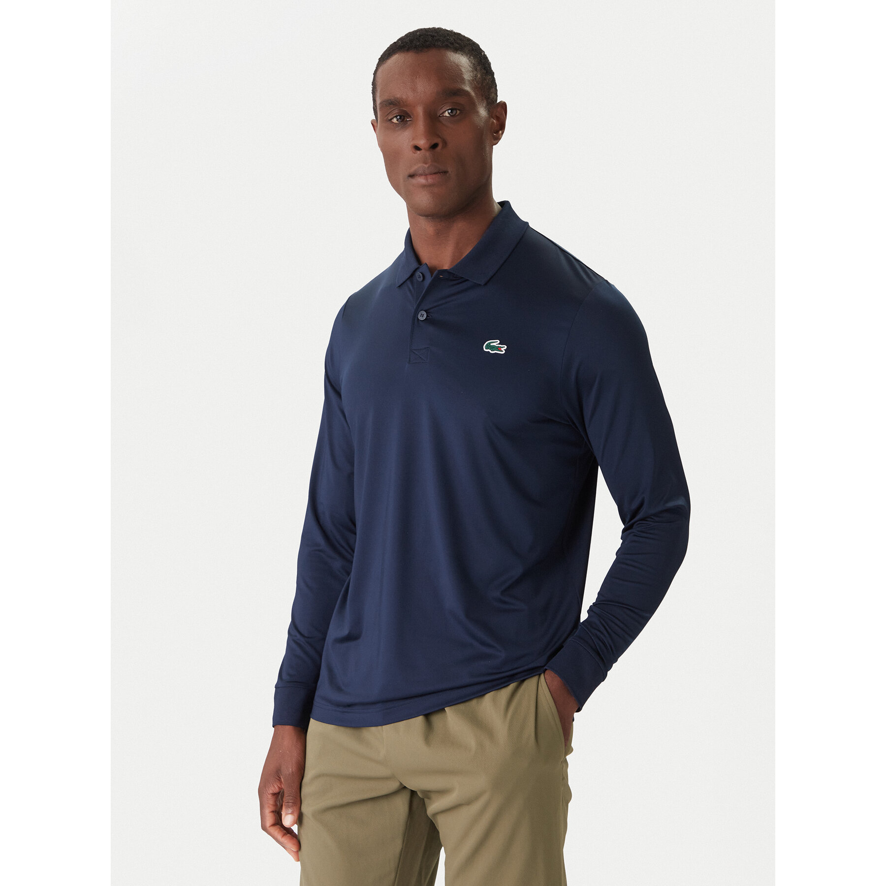 Lacoste Polo DH2615 Granatowy Regular Fit