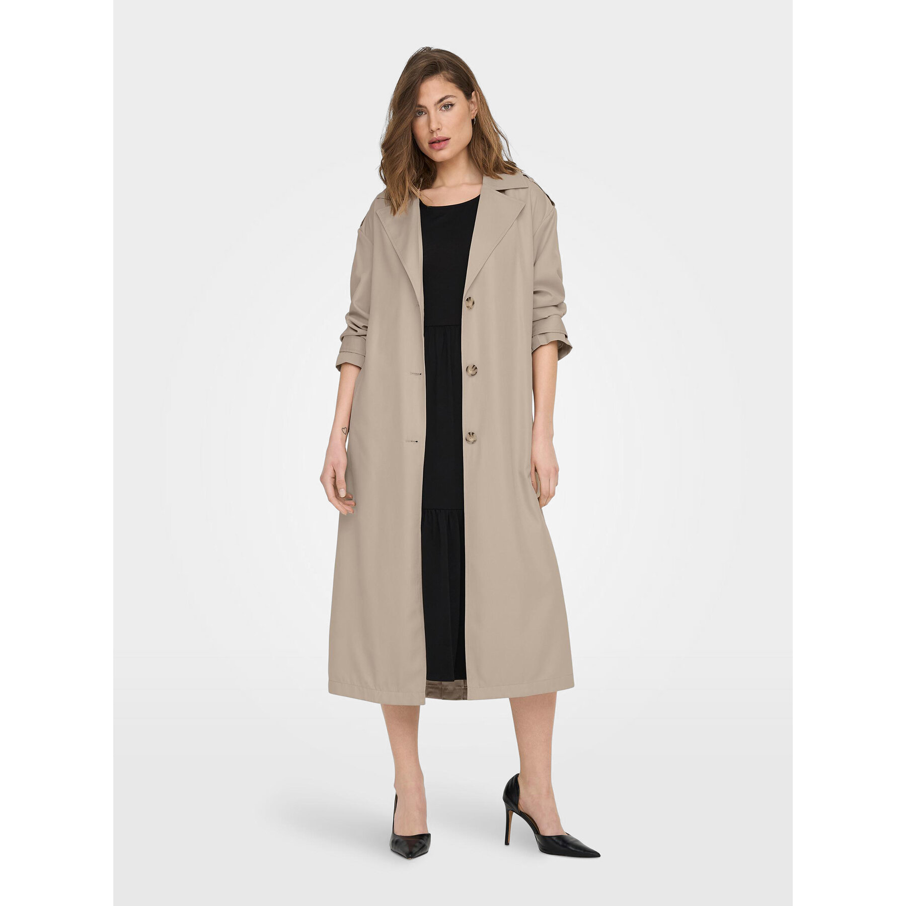 ONLY Trencz 15217799 Beżowy Relaxed Fit