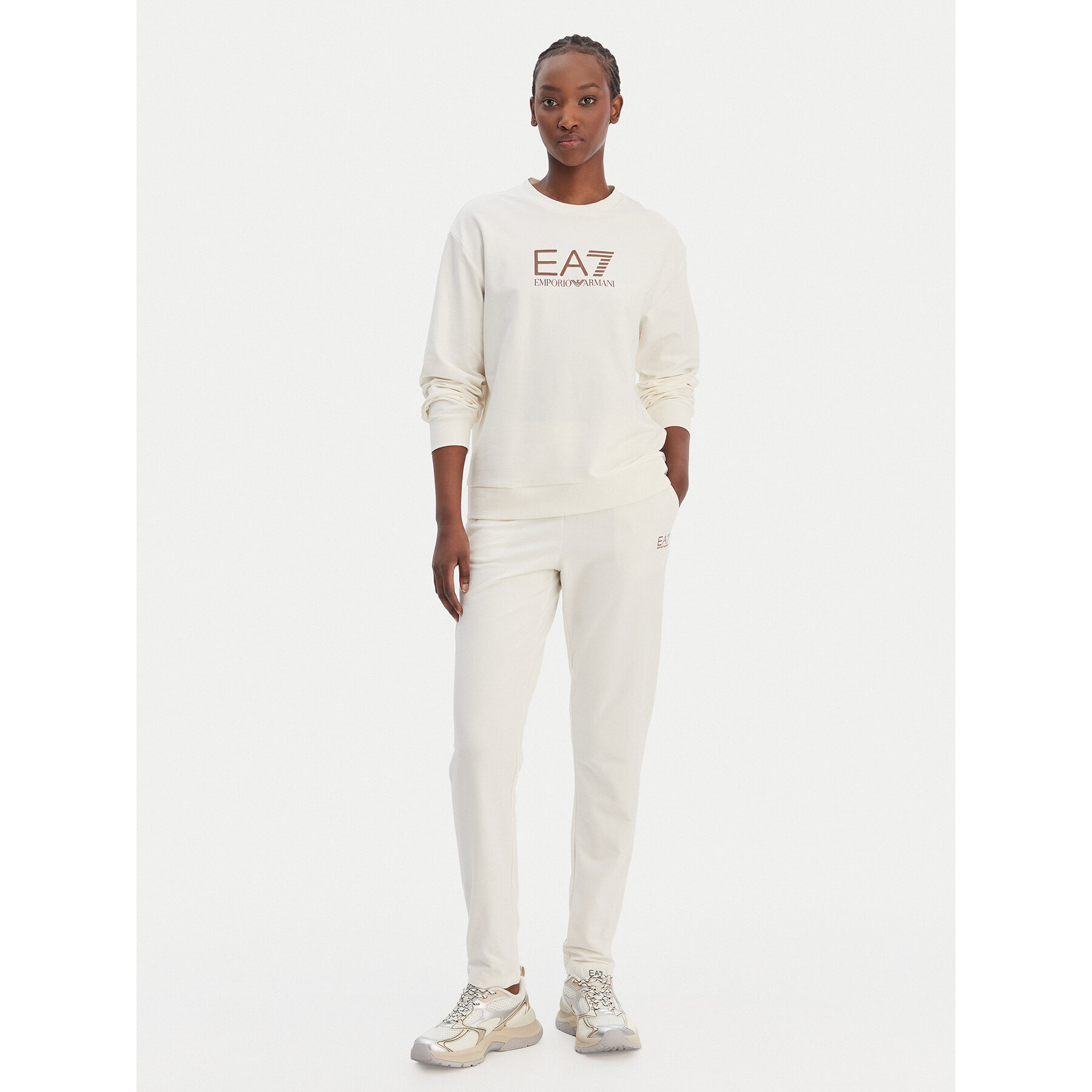 EA7 Emporio Armani Dres 7W000115 AF13135 U0004 Beżowy Regular Fit