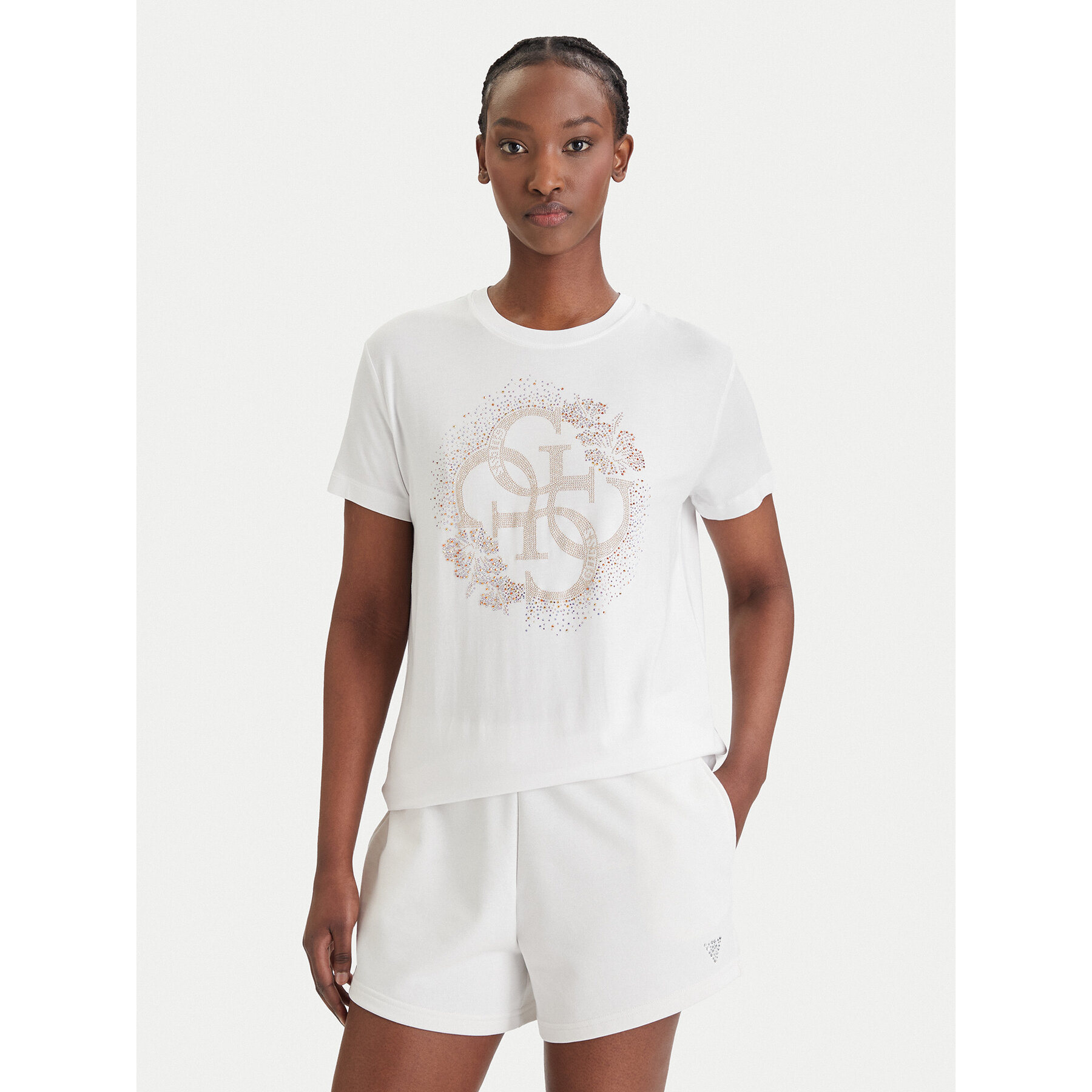 Guess T-Shirt E6GI01 K68D2 Biały Regular Fit