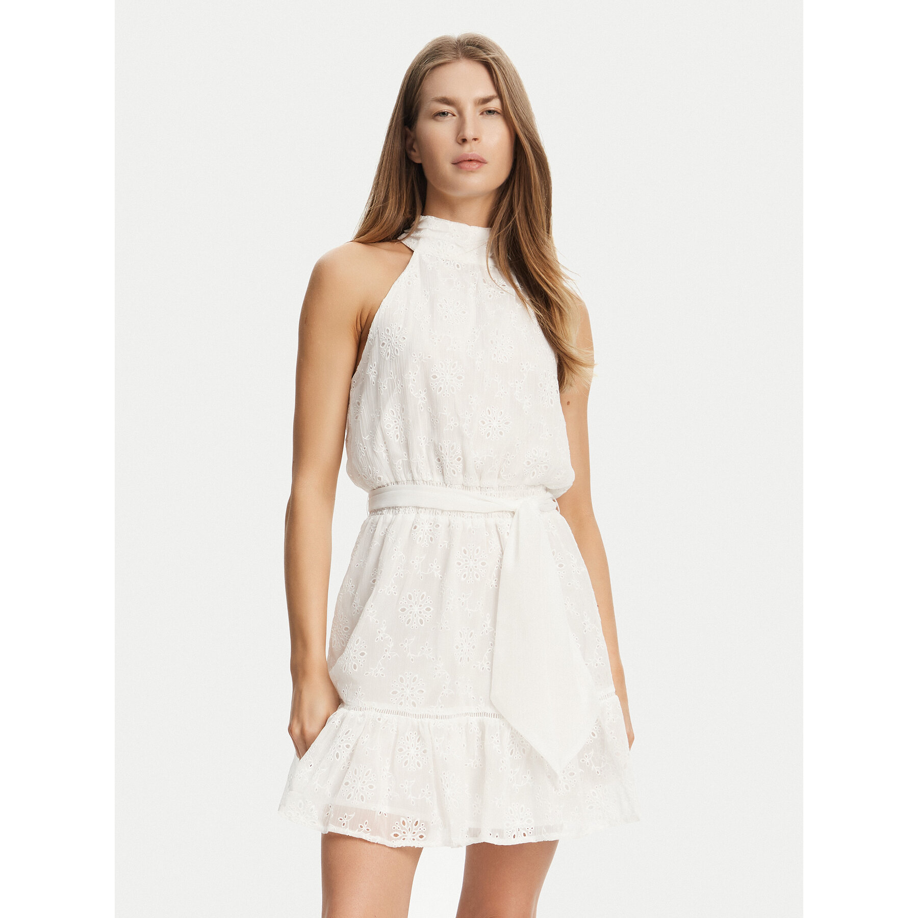 Guess Sukienka letnia W5GK15 W0WA2 Biały Regular Fit