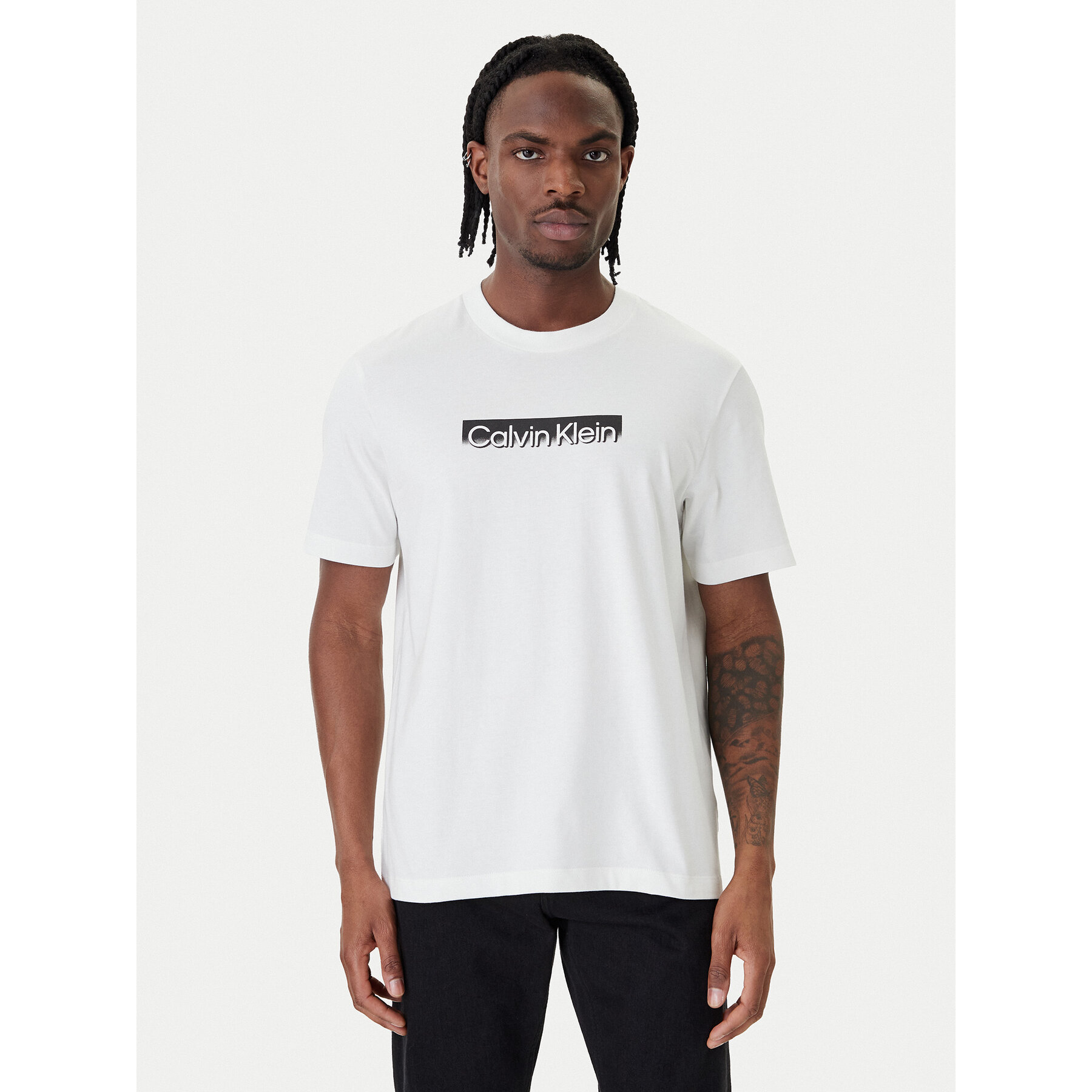 Calvin Klein T-Shirt LV04LF812G Biały Regular Fit