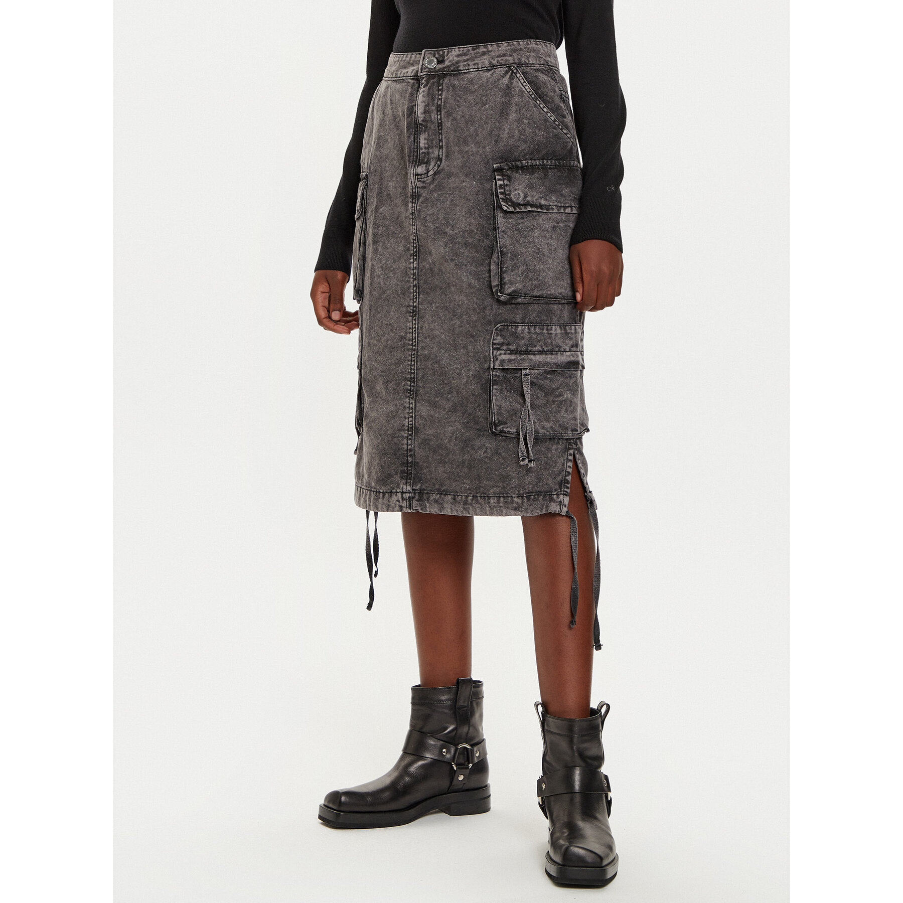 Alpha Industries Spódnica jeansowa 148068 Szary Regular Fit