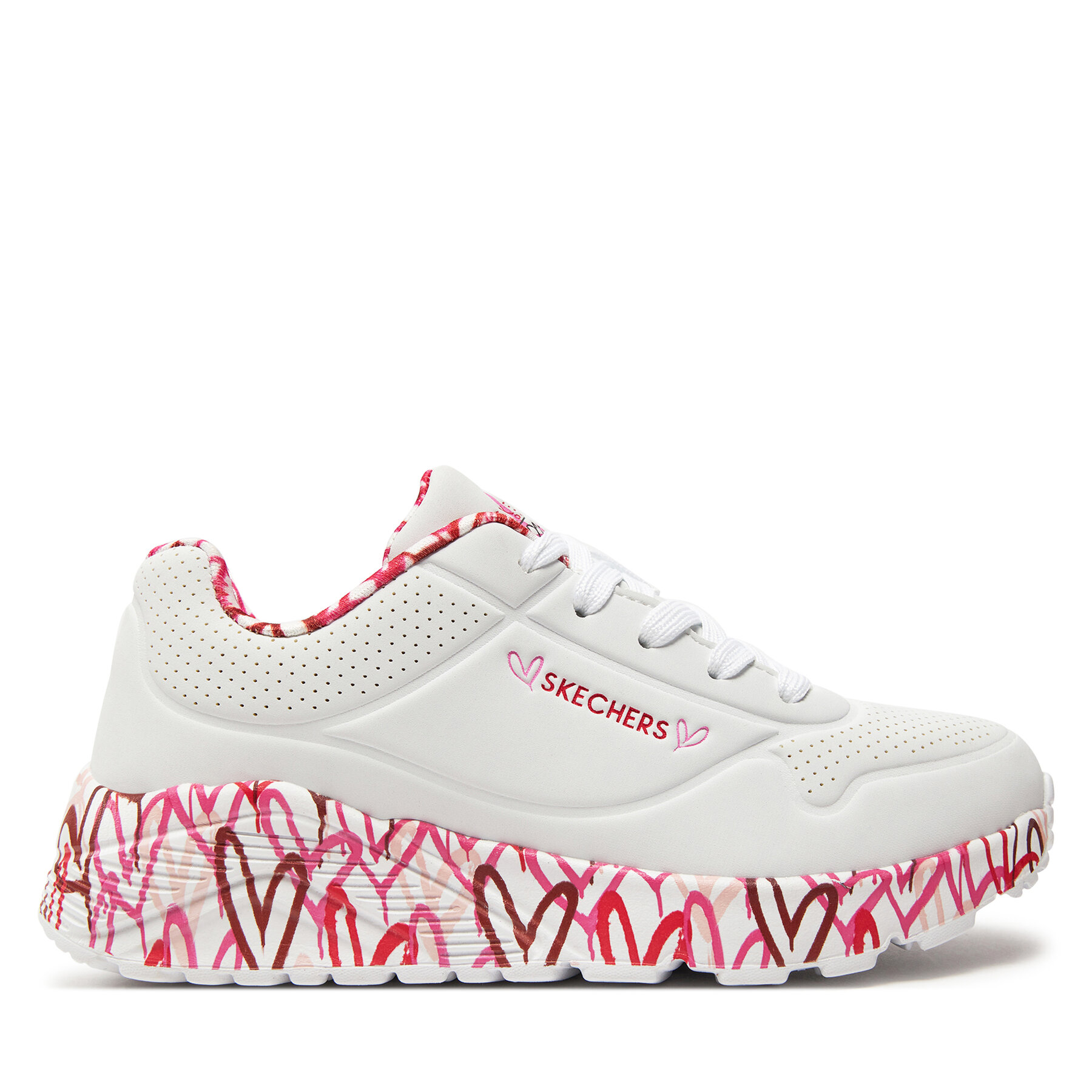 Skechers Sneakersy Uno Lite Lovely Luv 314976L/WRPK Biały