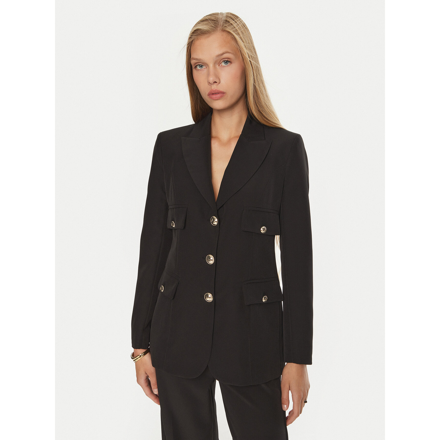 Maryley Marynarka 24IB156/43NE Czarny Regular Fit
